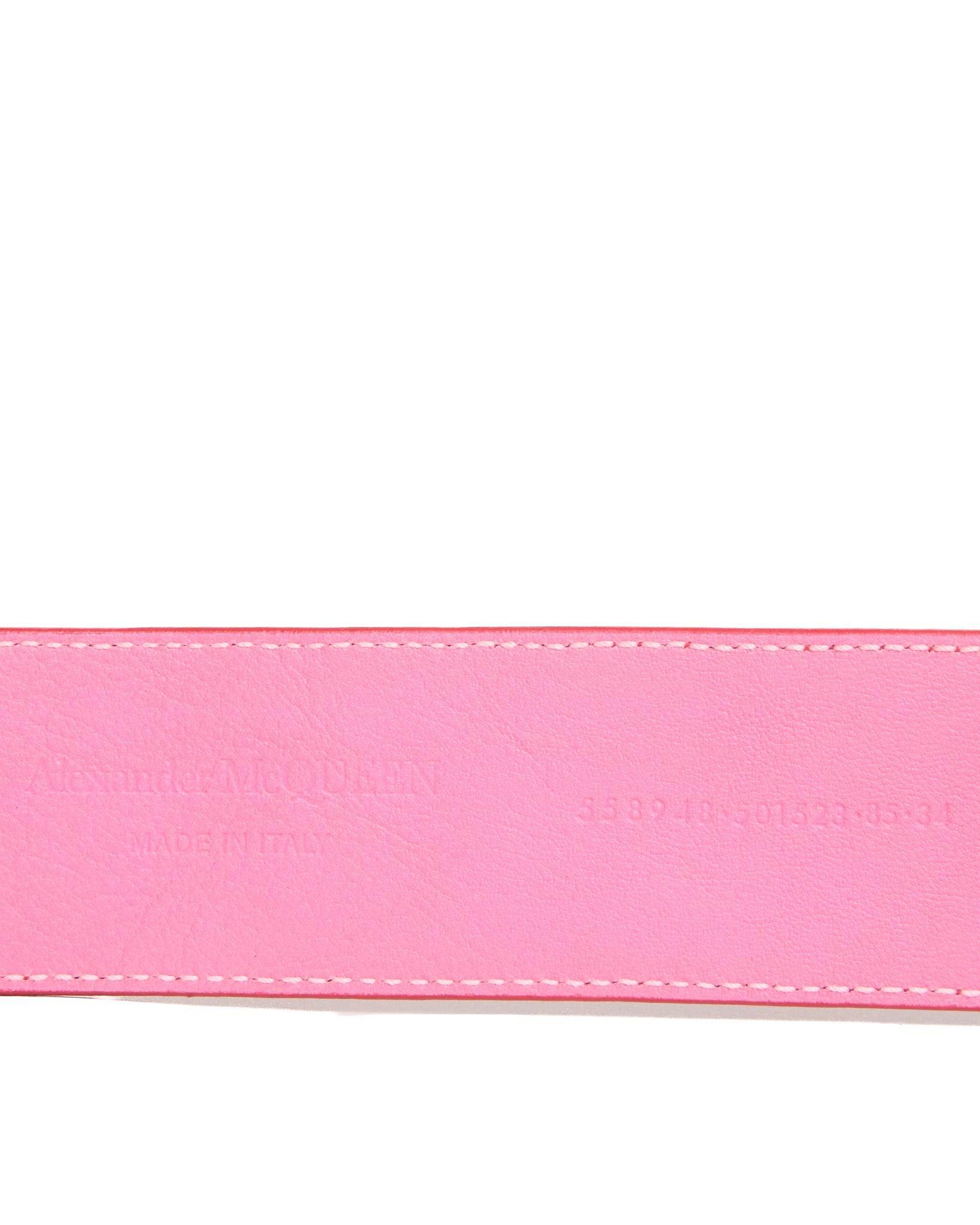 Alexander McQueen Silver Buckle Red Leather Belt