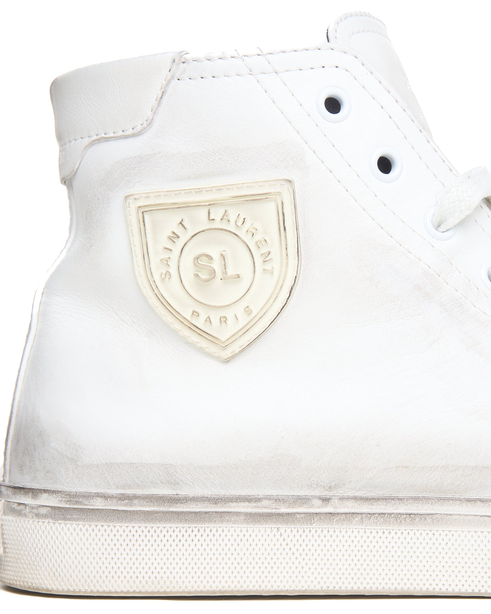 S/S21 Saint Laurent Paris High-Top Leather Sneakers