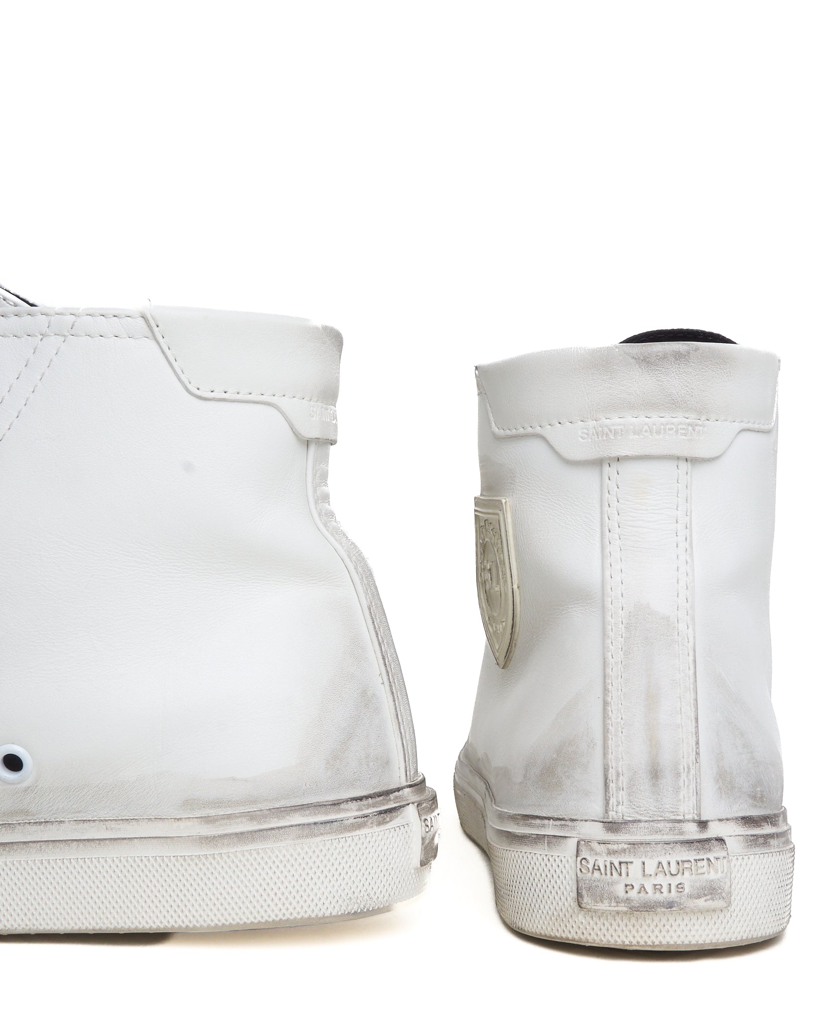 S/S21 Saint Laurent Paris High-Top Leather Sneakers