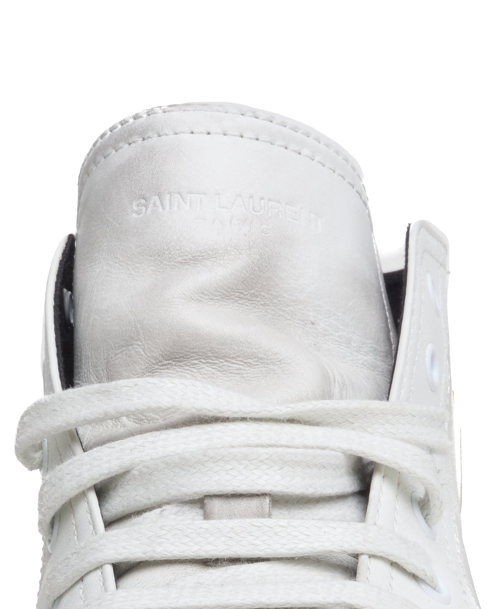 S/S21 Saint Laurent Paris High-Top Leather Sneakers