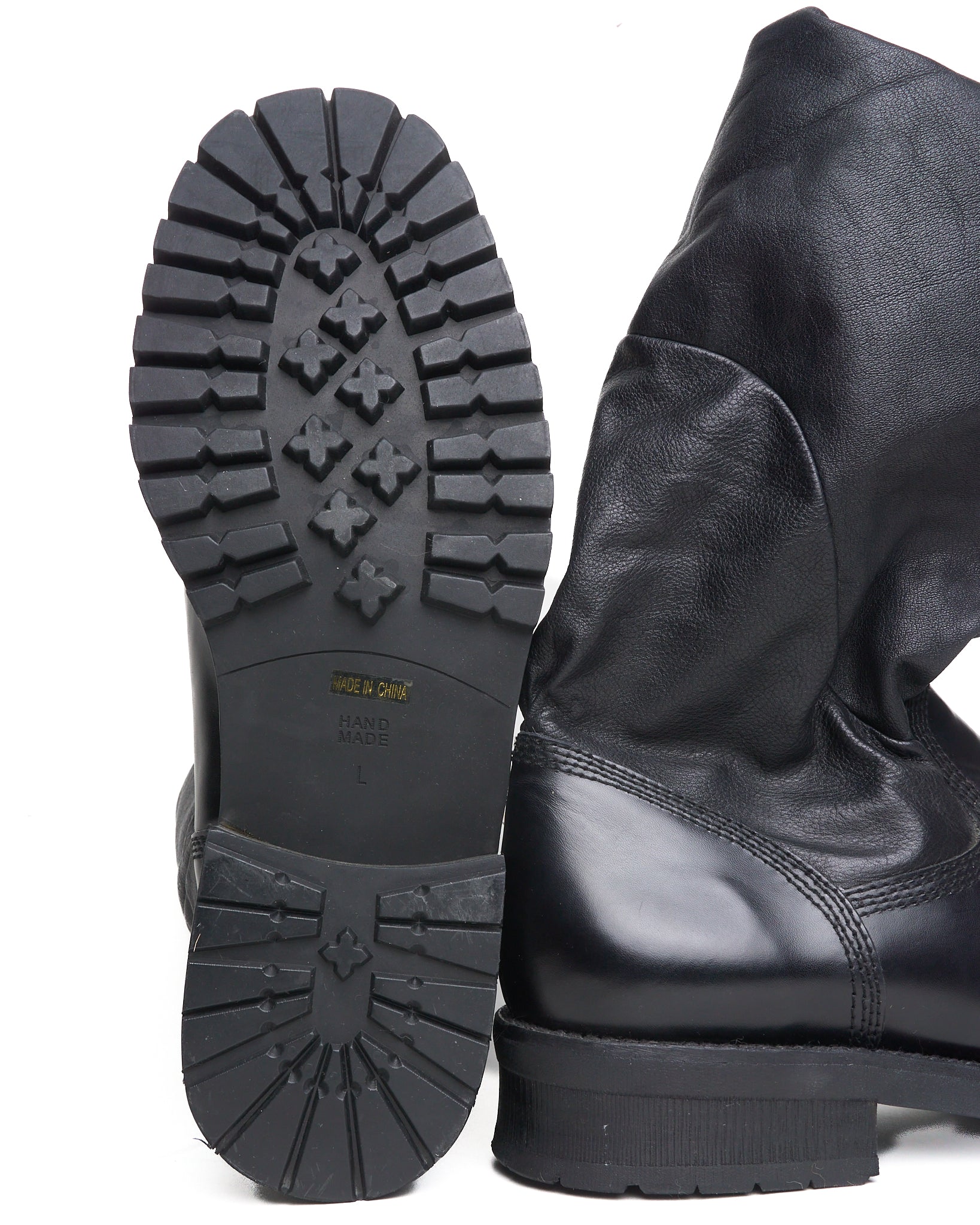 Early 00s Cabane de Zucca Slouch Zip Leather Boot