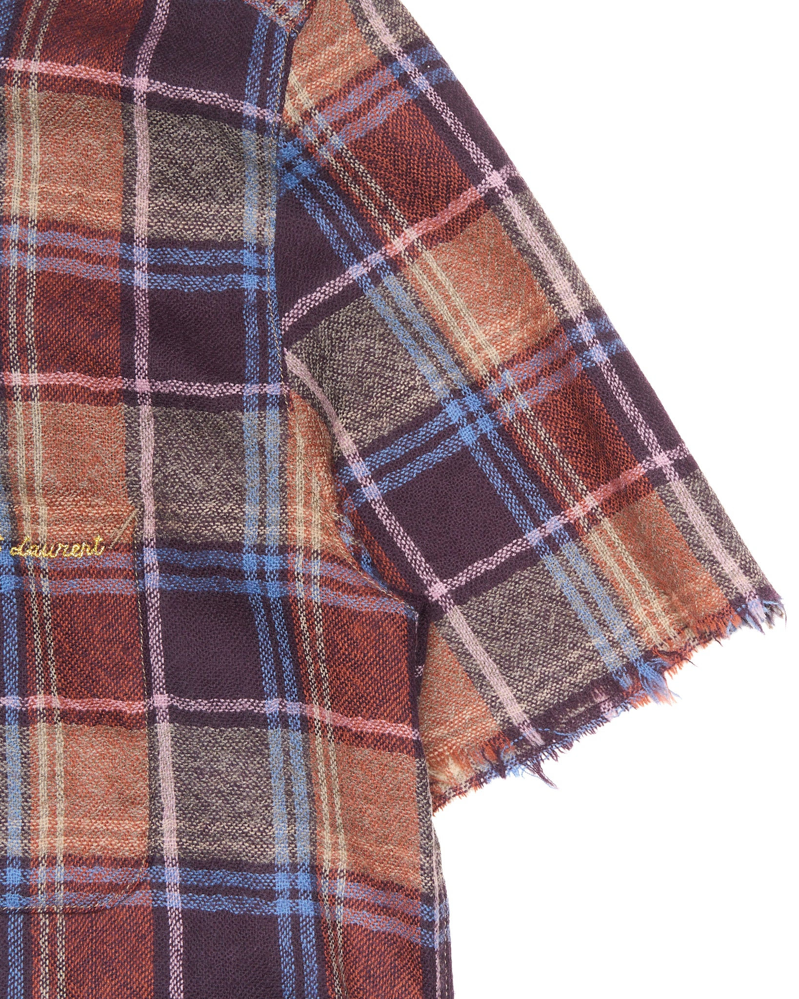 S/S20 Saint Laurent Paris Plaid Short Sleeve Button Up