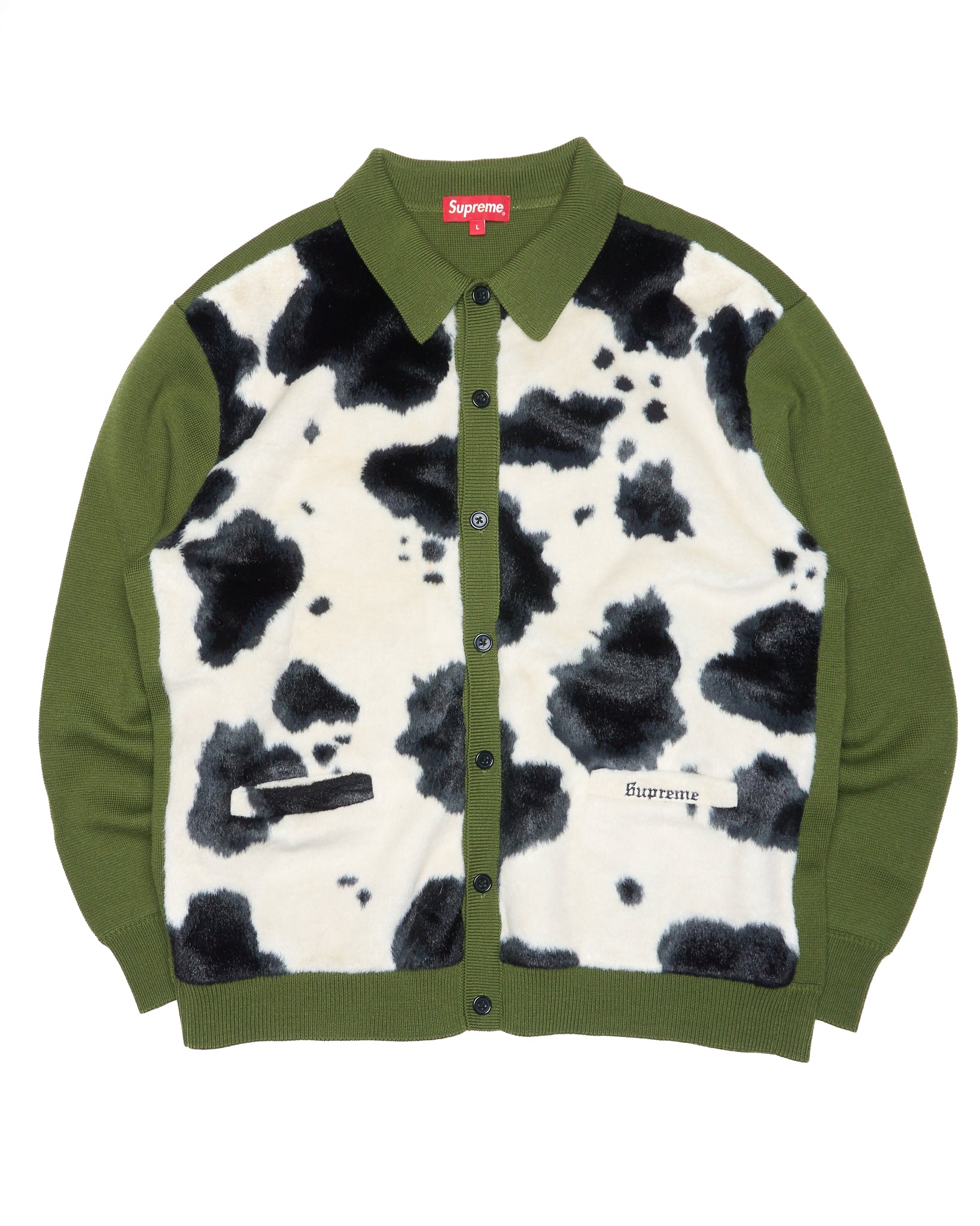 A/W22 Supreme Cow Print Collared Cardigan