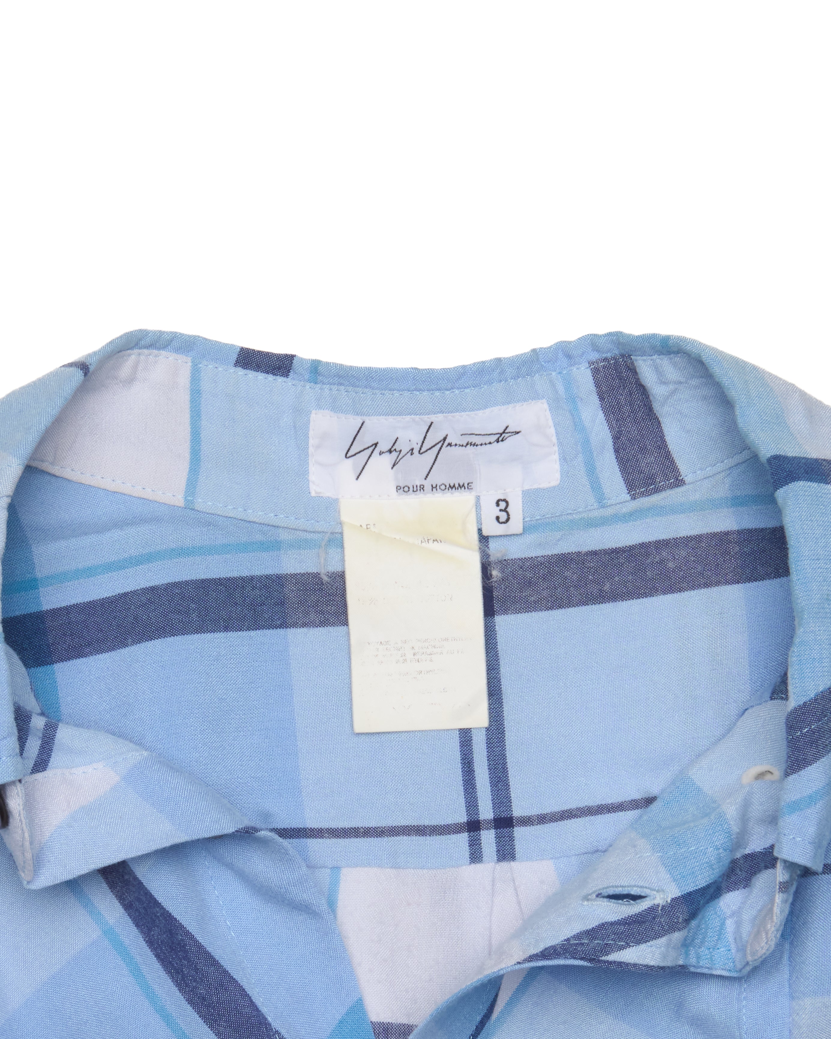 Early 00s Yohji Yamamoto POUR HOMME Plaid Button Up