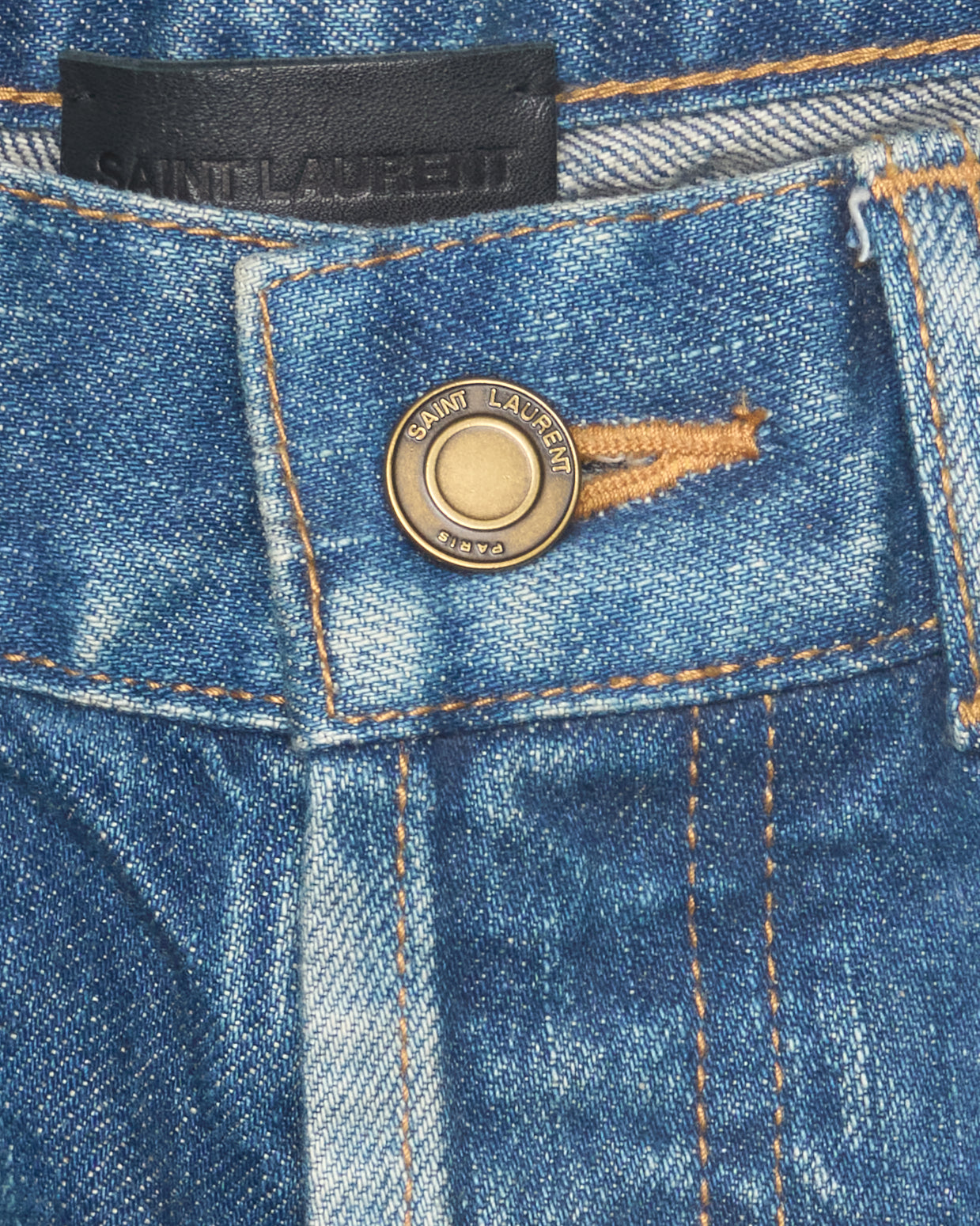 Saint Laurent Paris ‘D18’ Faded Blue Slim Fit Denim