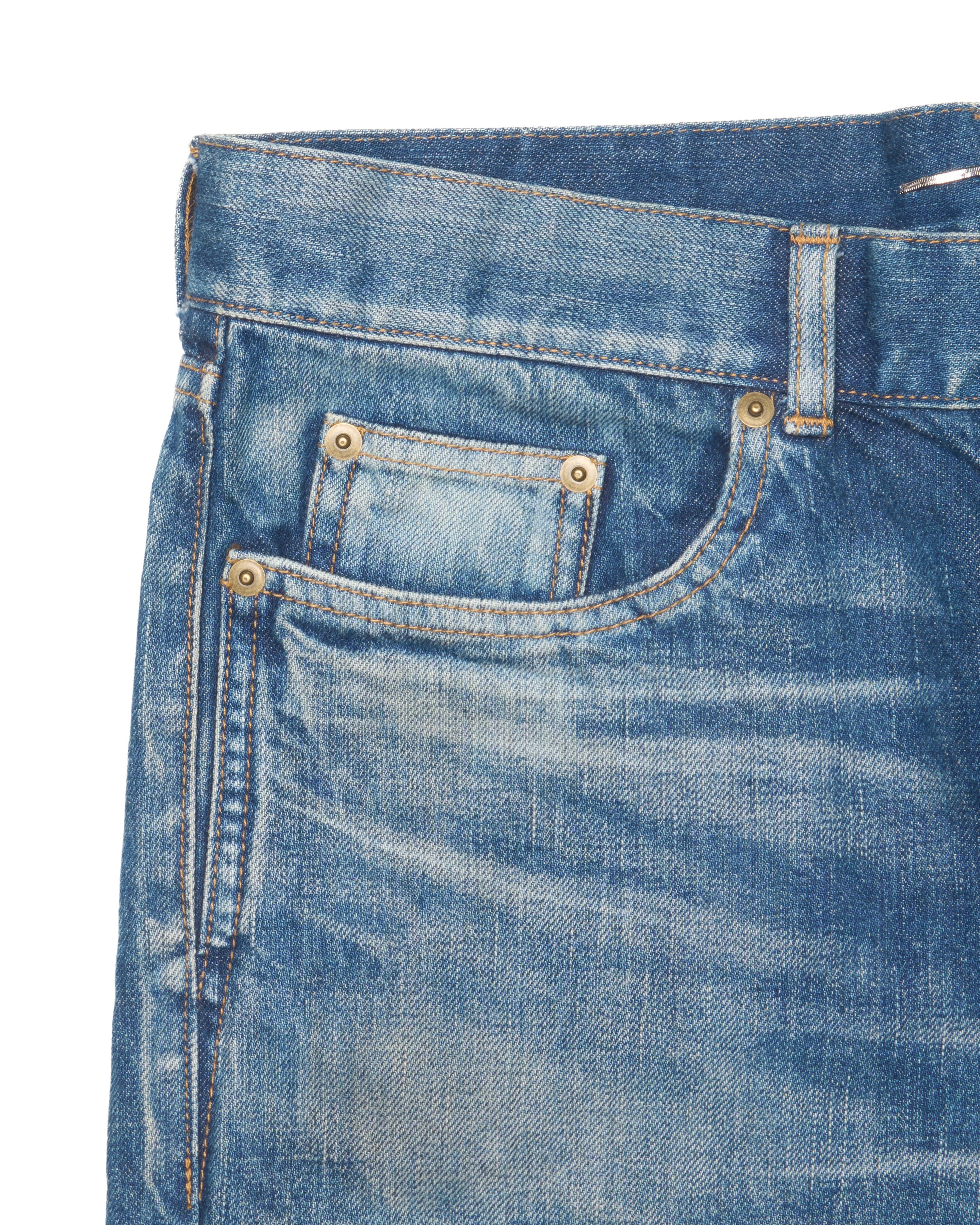 Saint Laurent Paris ‘D18’ Faded Blue Slim Fit Denim