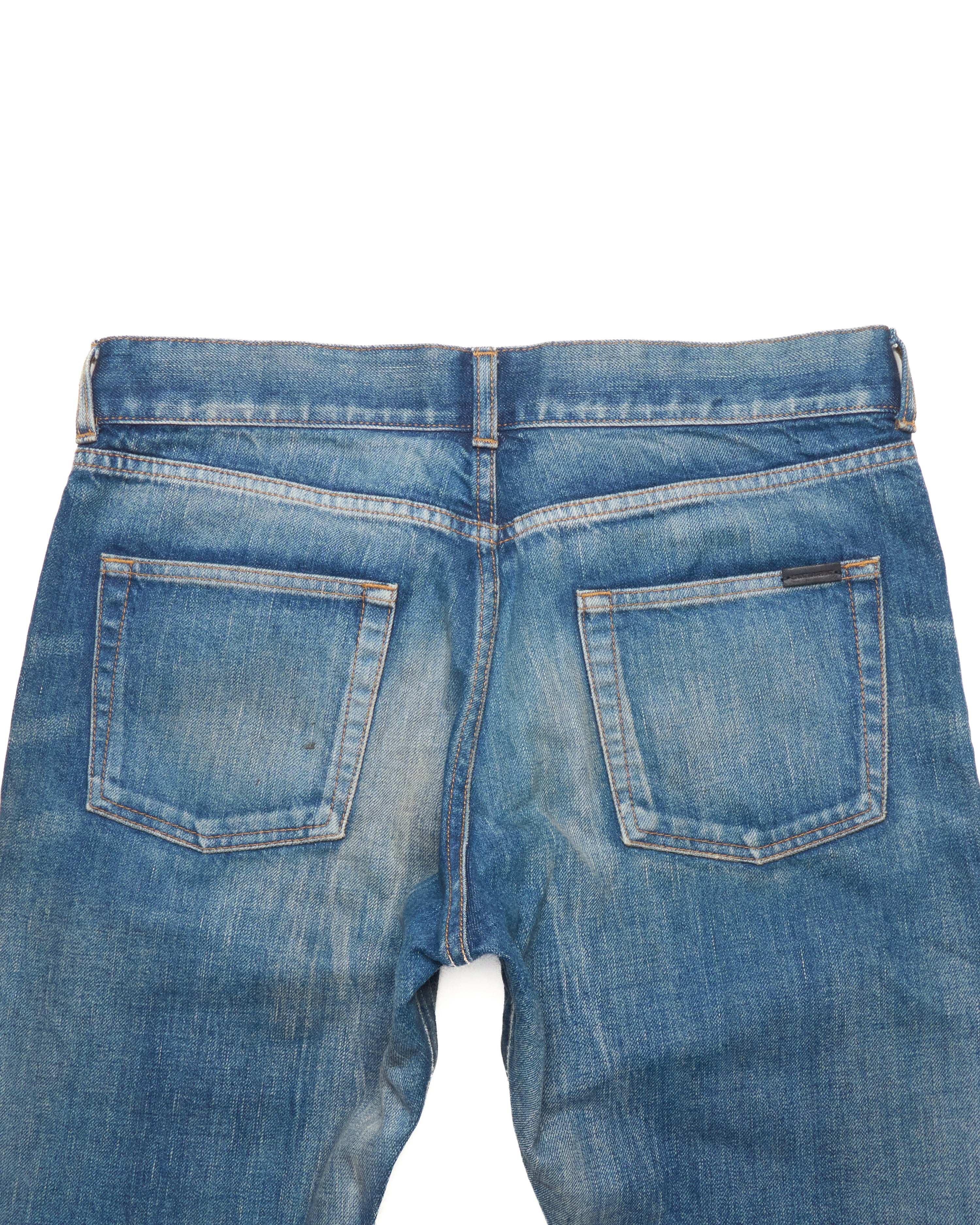 Saint Laurent Paris ‘D18’ Faded Blue Slim Fit Denim
