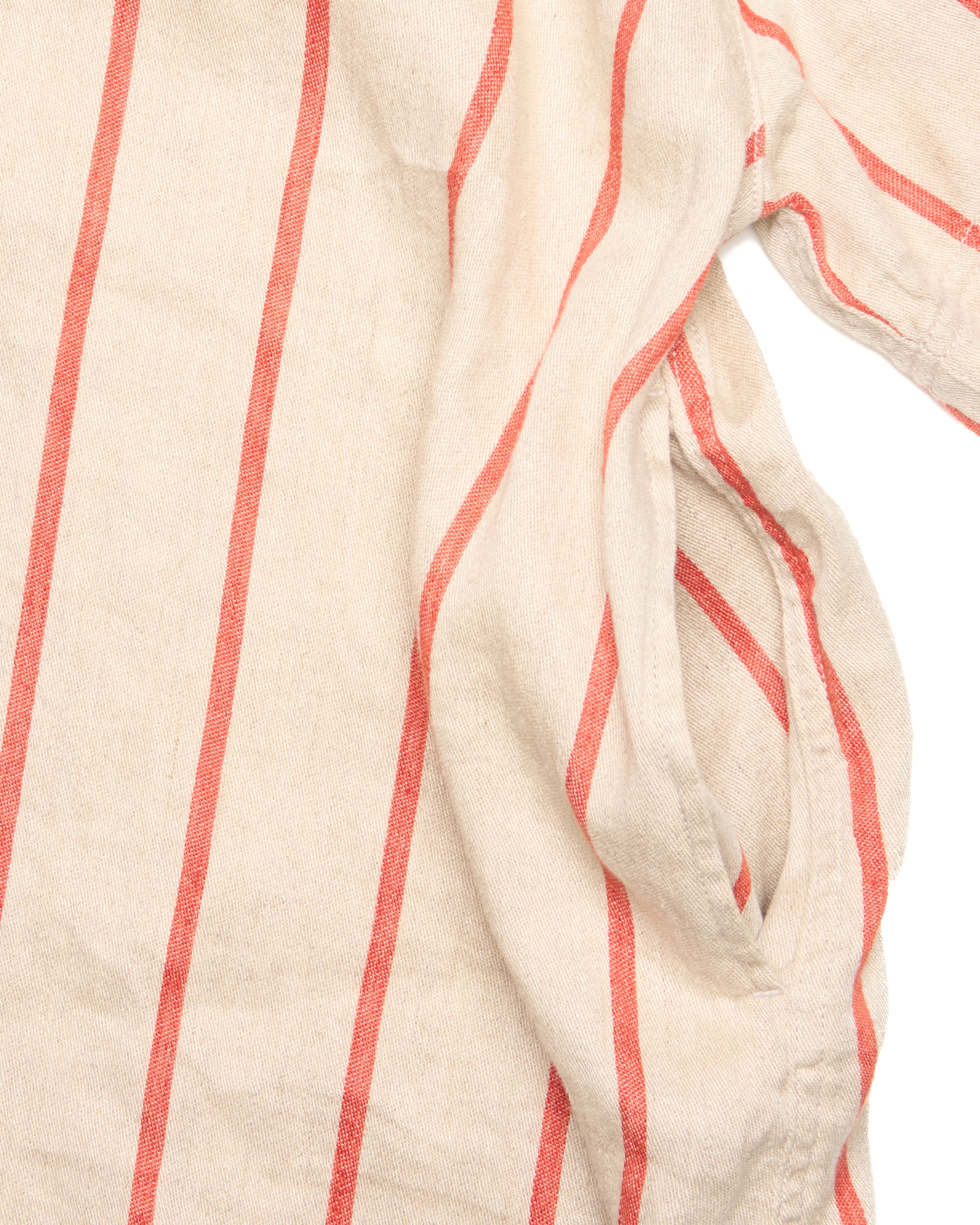 S/S19 Kapital Linen “Slappy” Striped Baseball Shirt