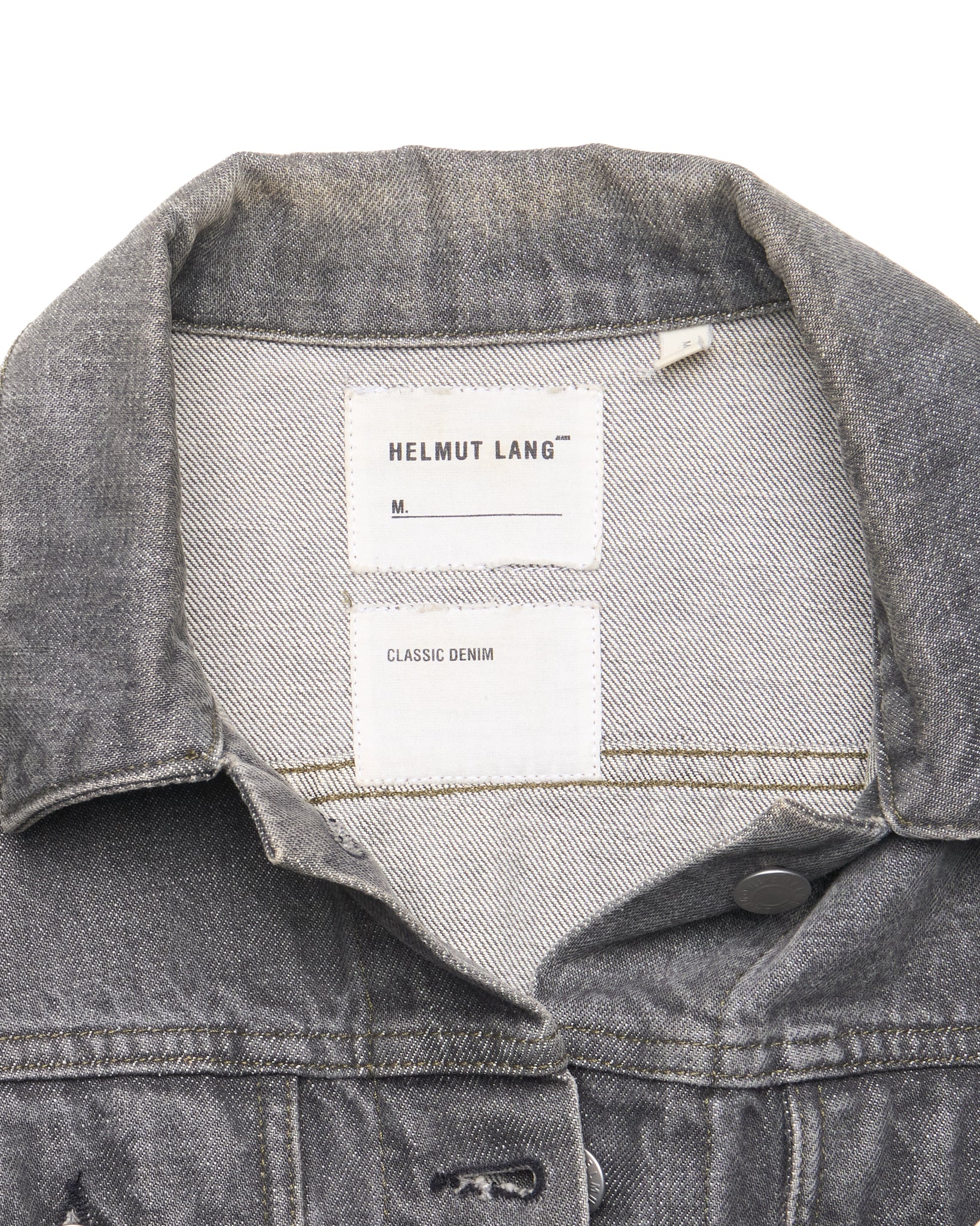 Early 00s Helmut Lang Washed Grey Trucker Jacket