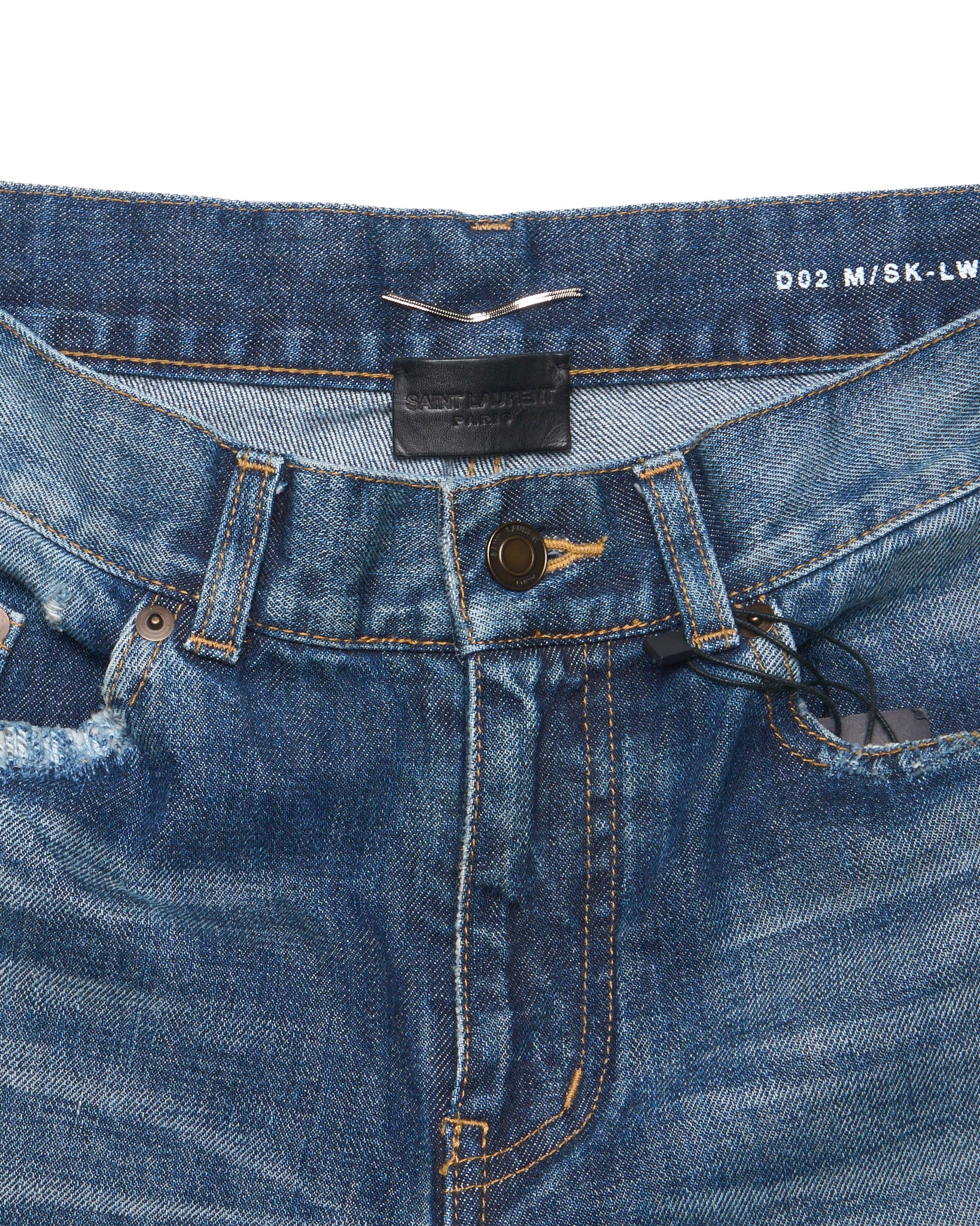 S/S18 Saint Laurent Paris ‘D02’ Frayed Hem Denim