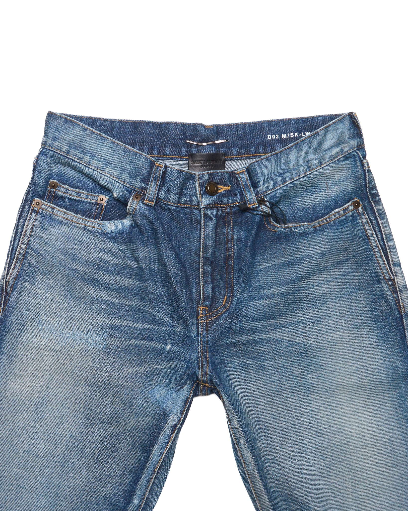 S/S18 Saint Laurent Paris ‘D02’ Frayed Hem Denim