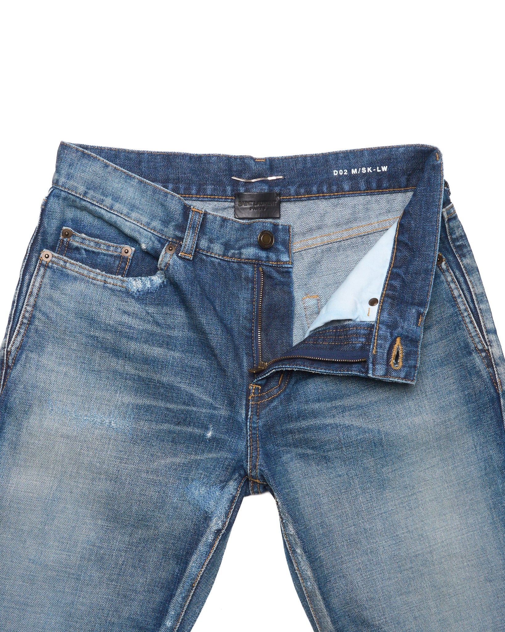 S/S18 Saint Laurent Paris ‘D02’ Frayed Hem Denim