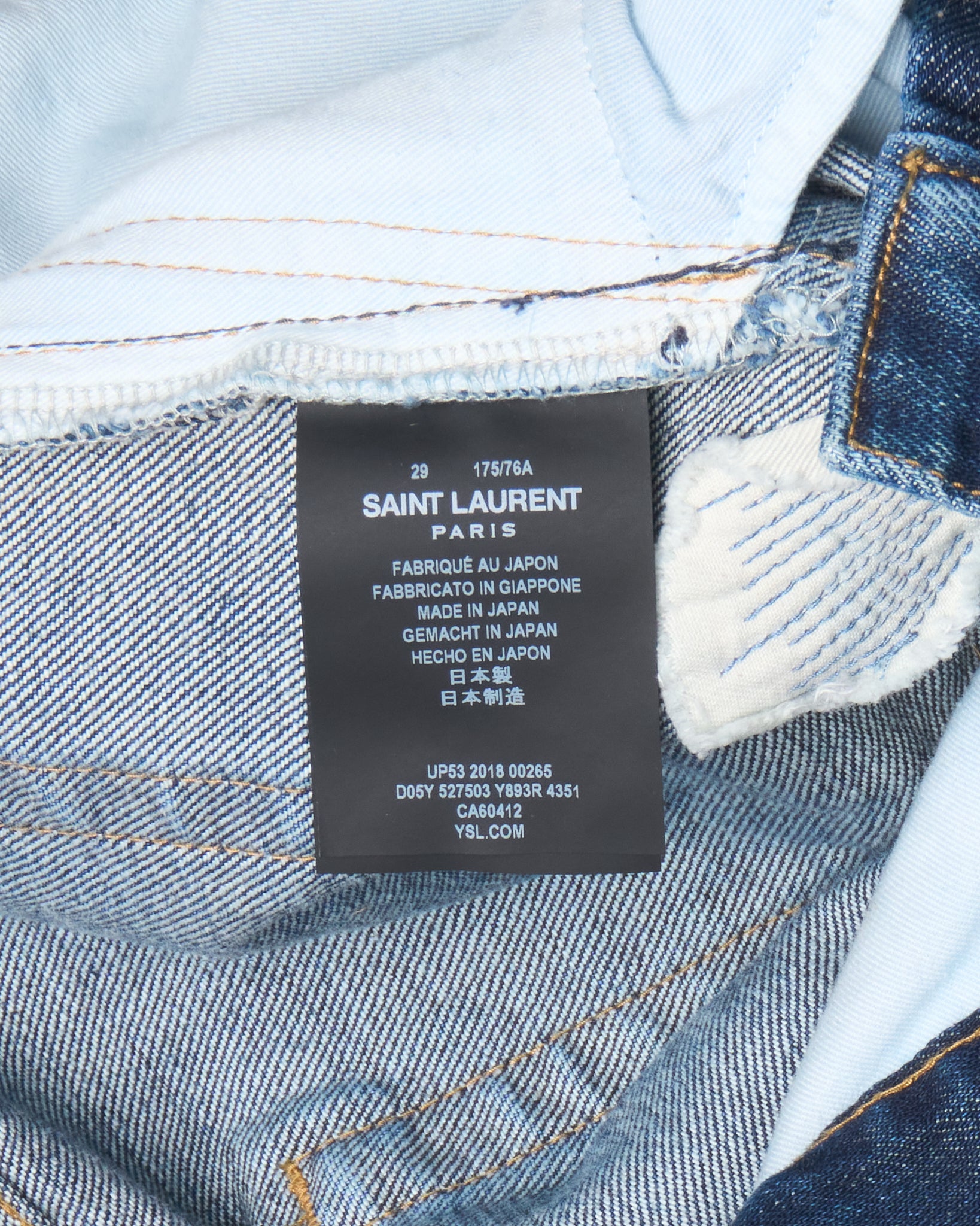 S/S18 Saint Laurent Paris ‘D02’ Frayed Hem Denim