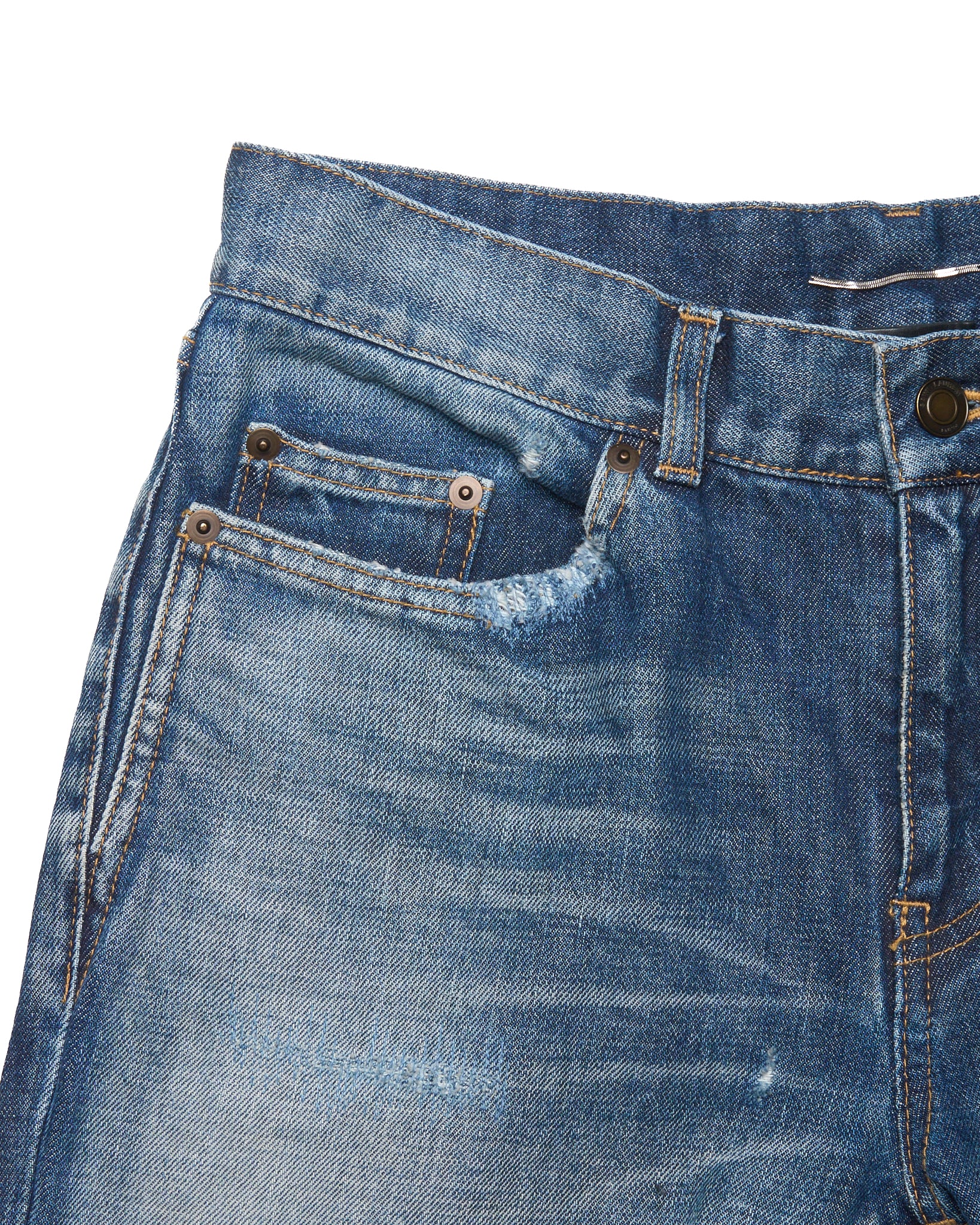 S/S18 Saint Laurent Paris ‘D02’ Frayed Hem Denim