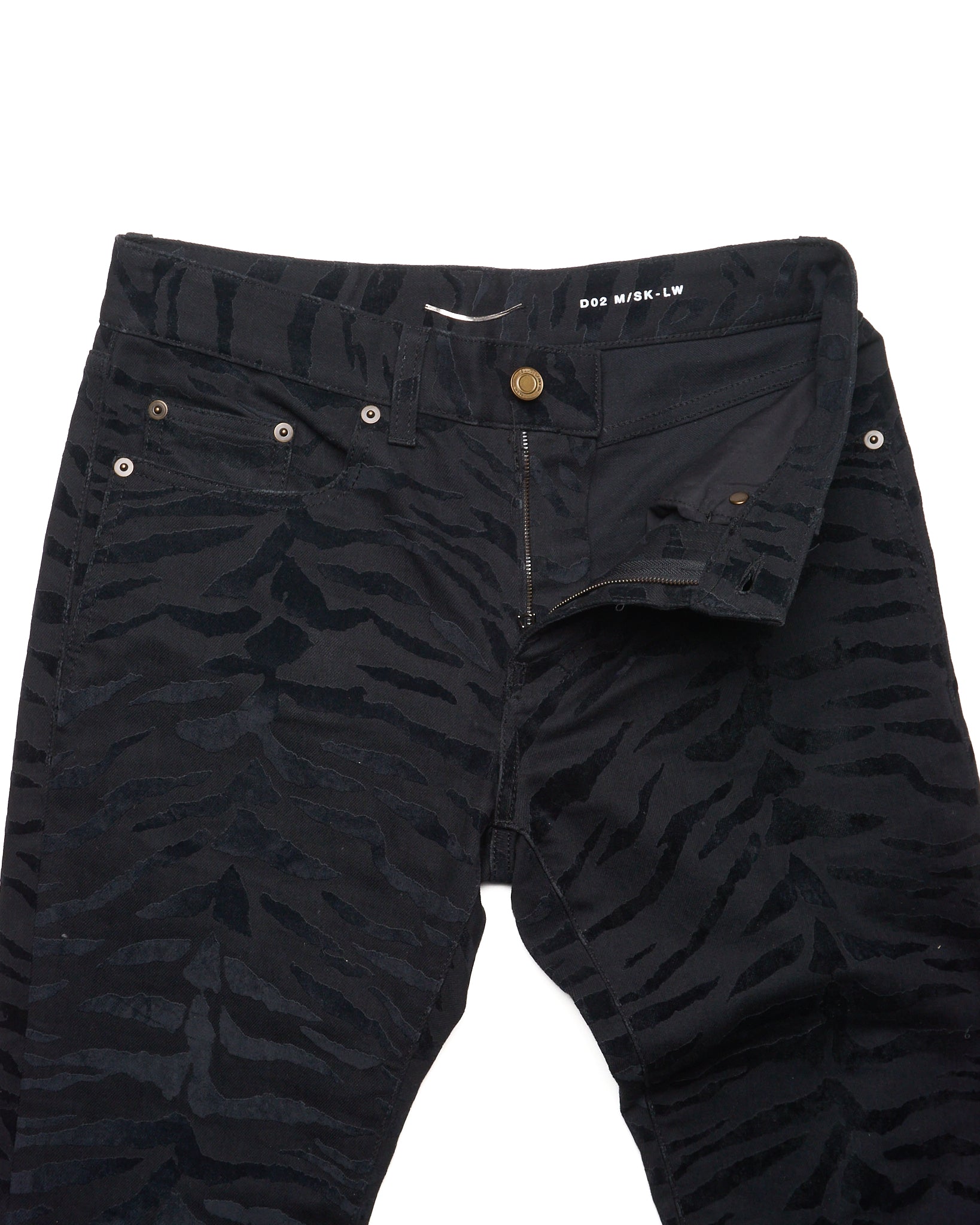 S/S20 Saint Laurent Zebra Print Skinny Jeans