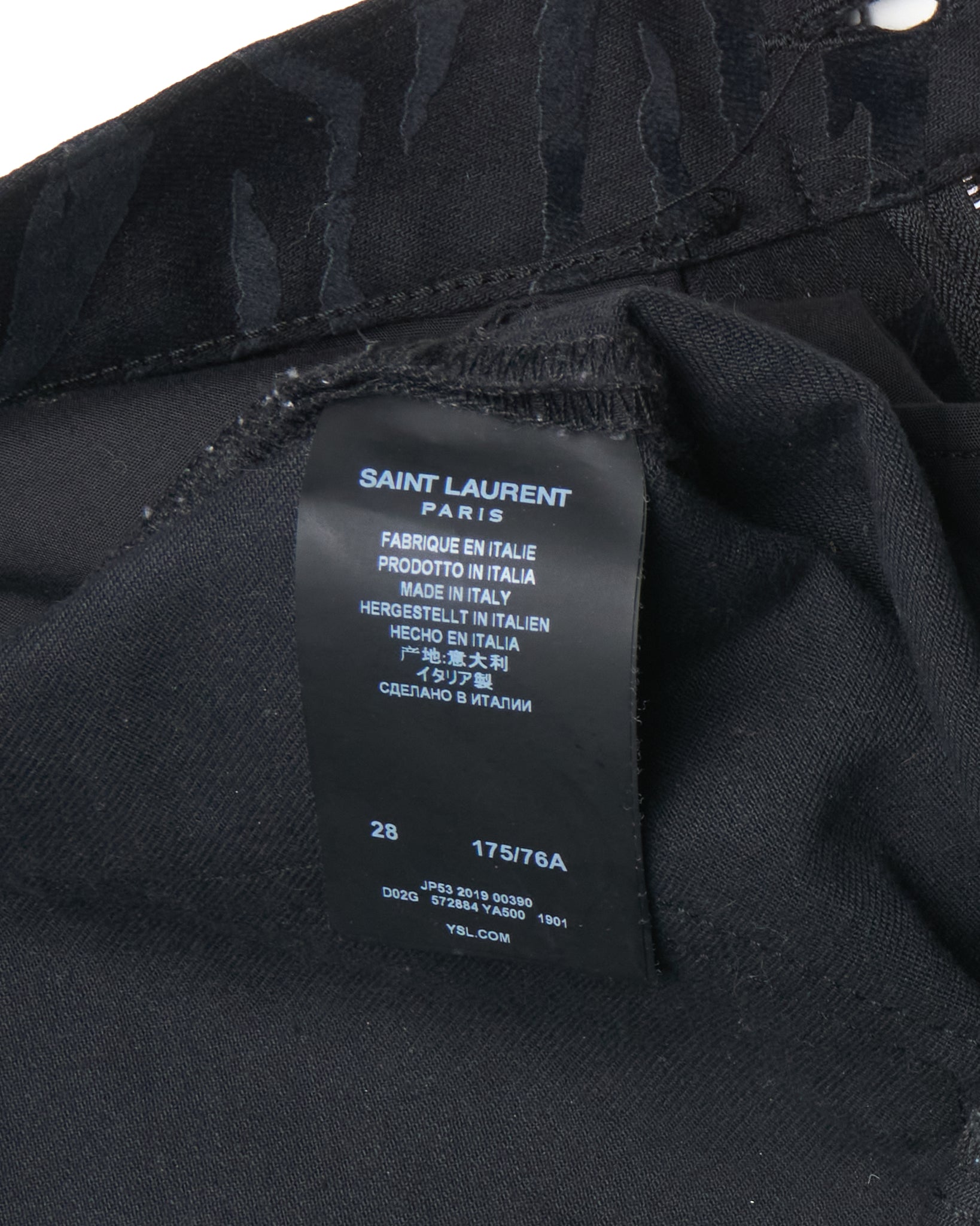 S/S20 Saint Laurent Zebra Print Skinny Jeans