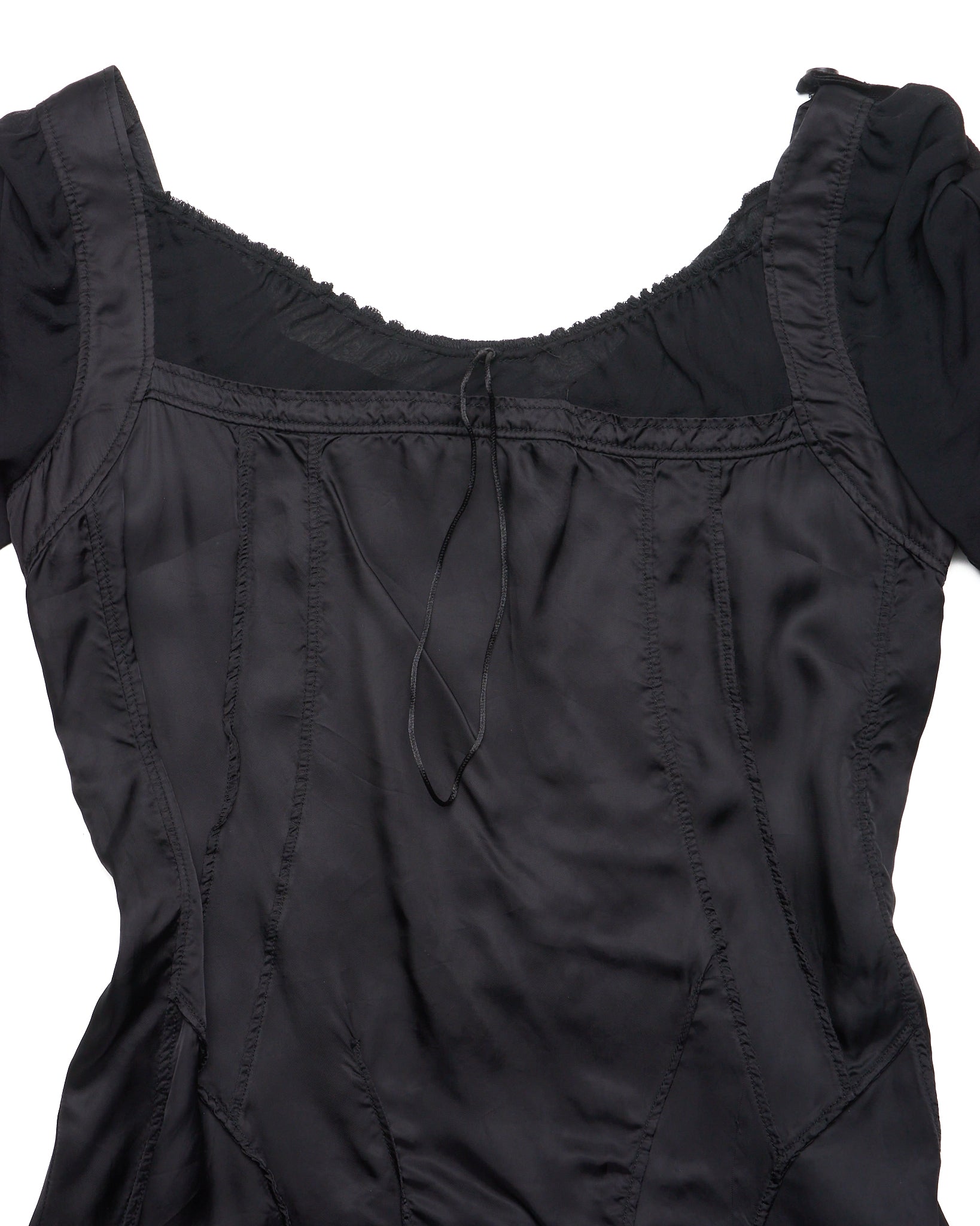 Marithé François Girbaud Black Corset Short-sleeve Dress
