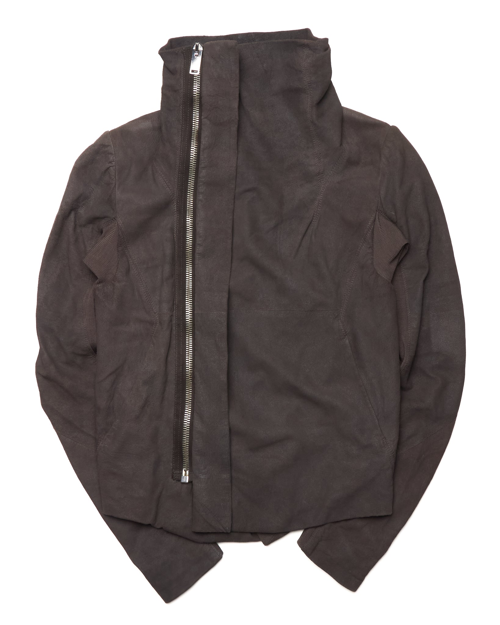 S/S11 Rick Owens Lambskin Classic Asymmetric Biker Jacket