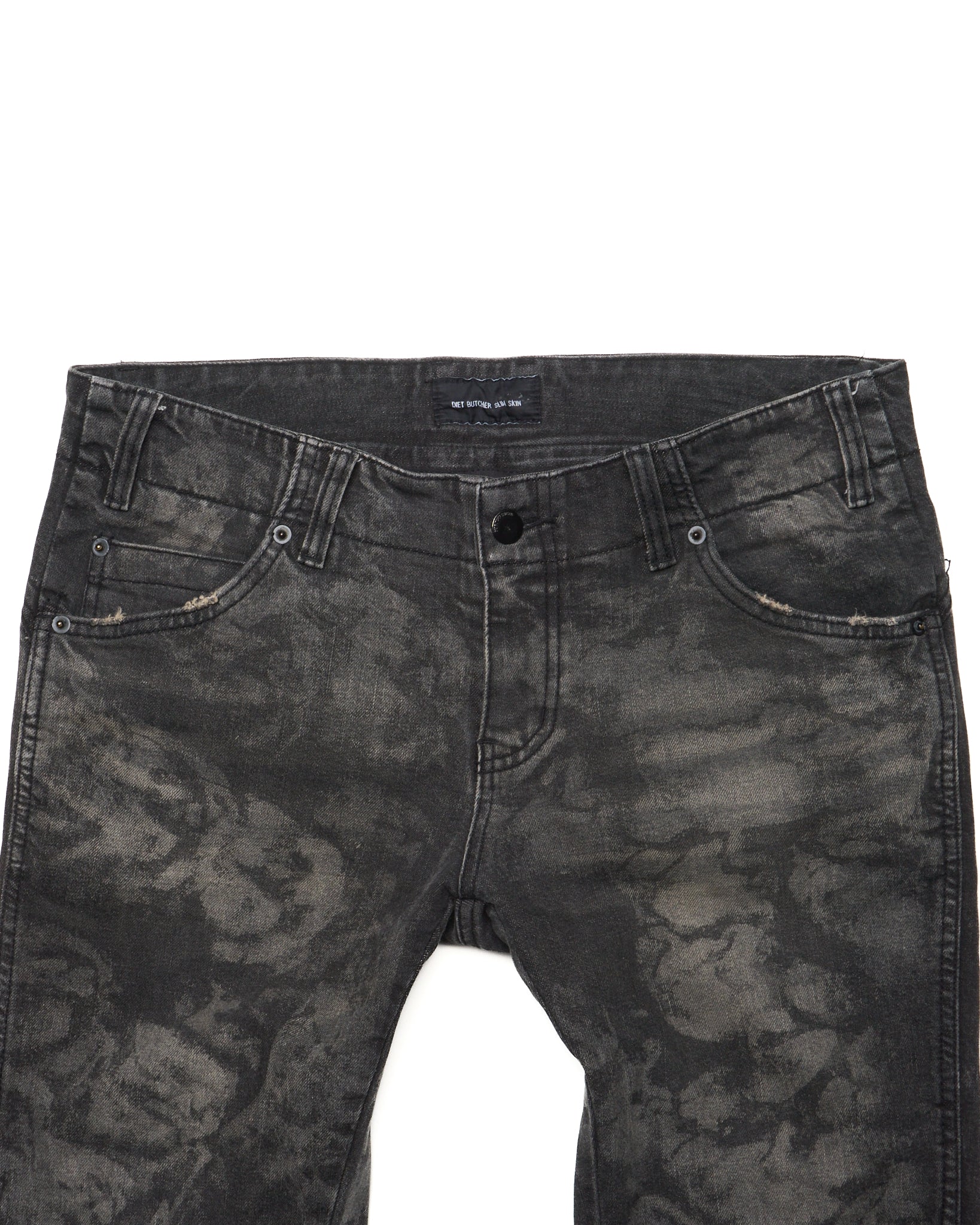 Diet Butcher Gray Blotch Print Slim Denim