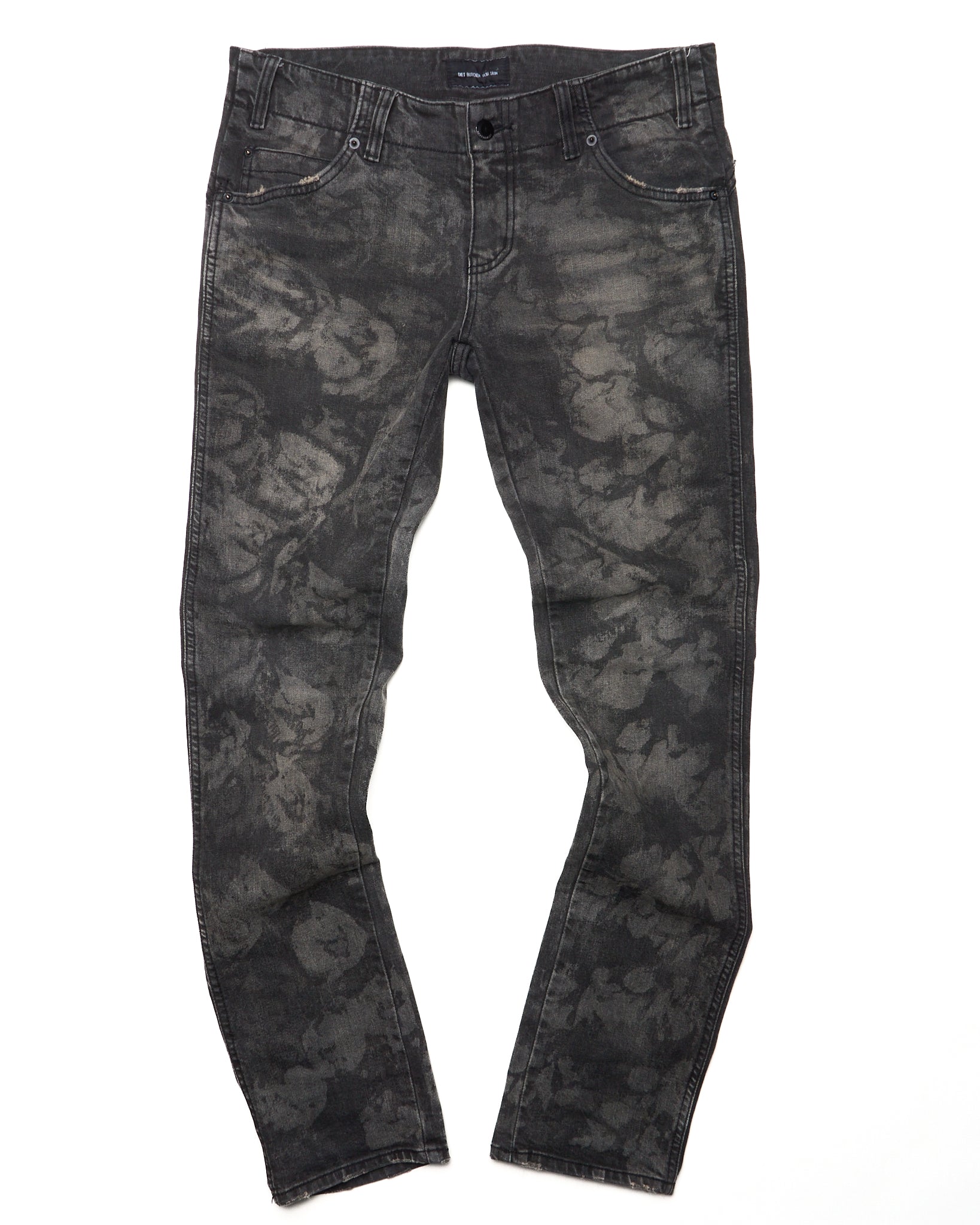 Diet Butcher Gray Blotch Print Slim Denim