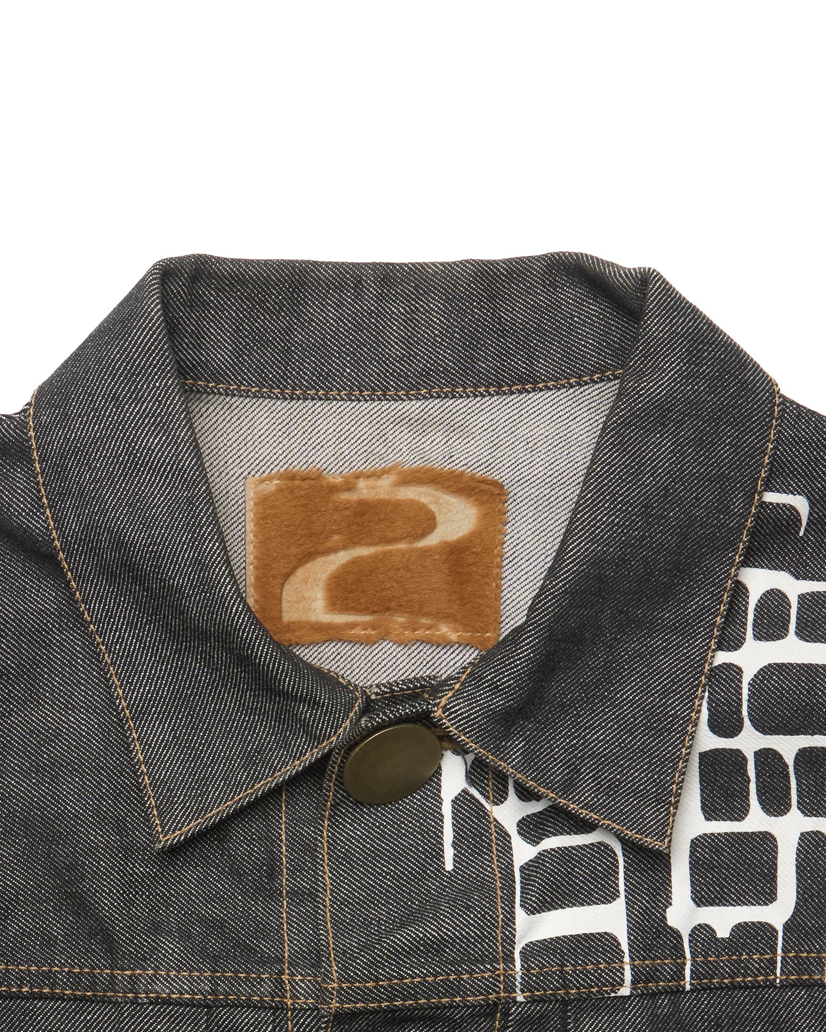 Late 90’s Beauty:Beast Type II Large Button Graphic Print Denim Jacket