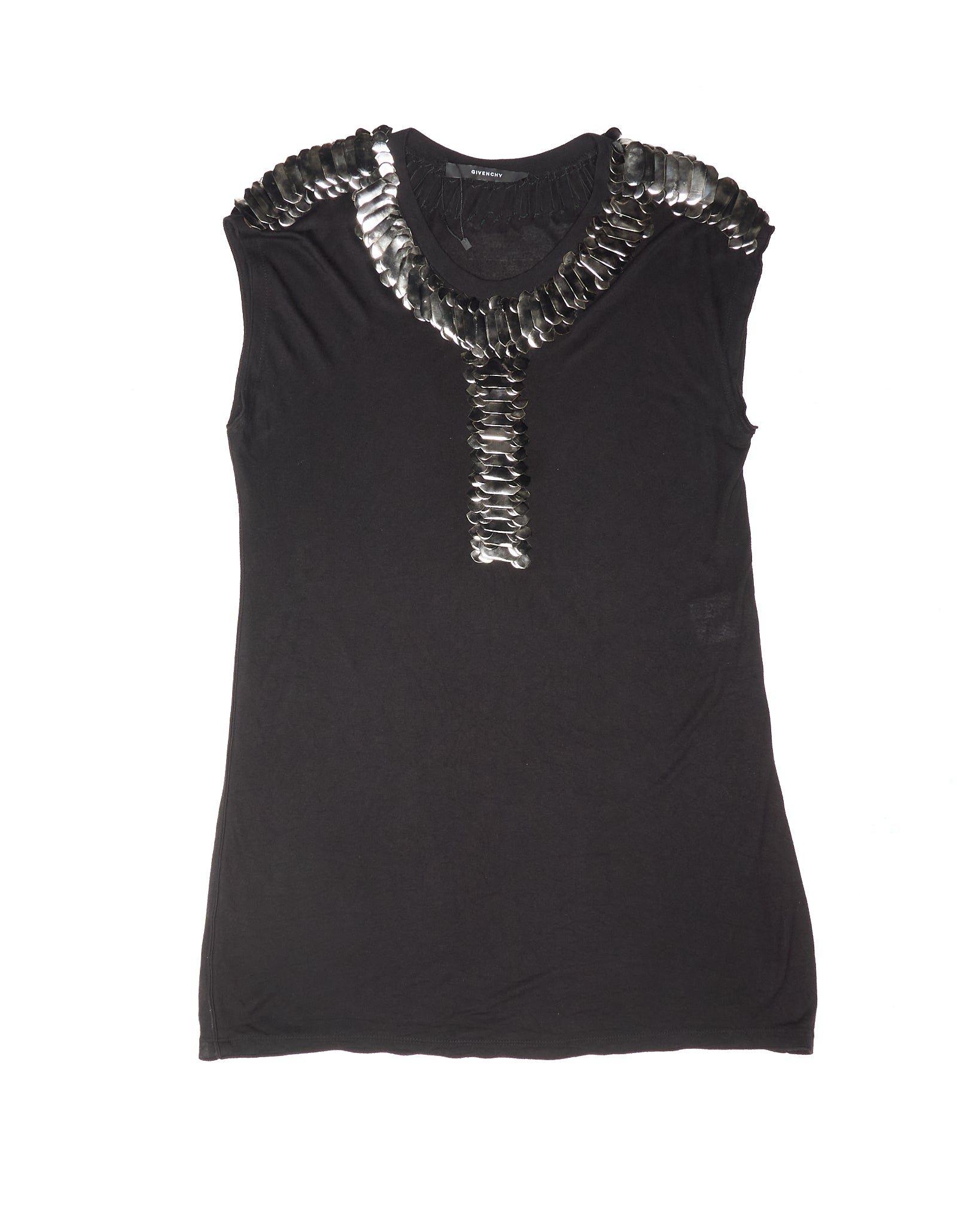 S/S11-12 Givenchy Black Sculptural Relief Tank Top