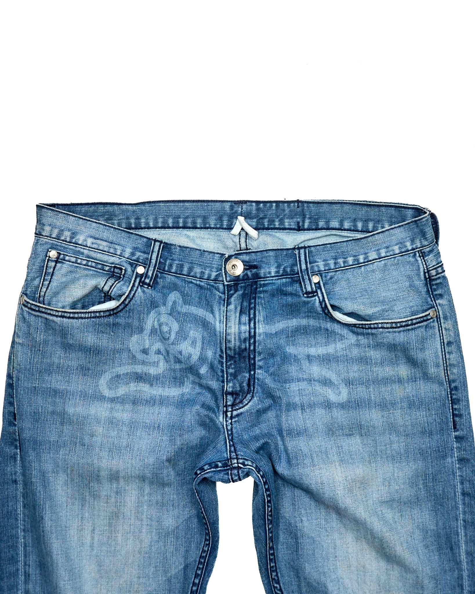 Mid 00s Ice Cream Ghost Print Running Dog Lightwash Jeans