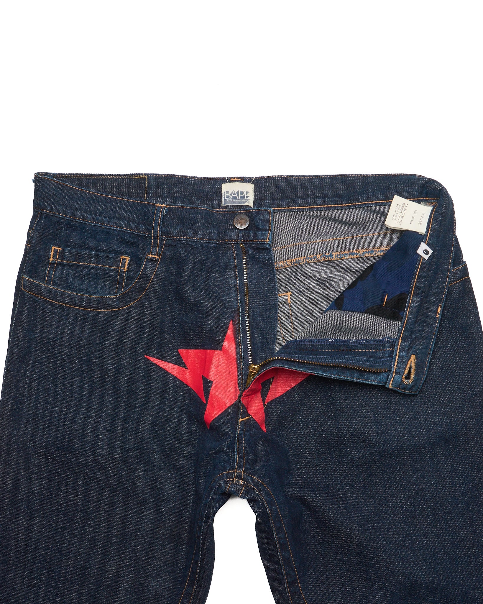 Mid 00s BAPE Red Sta Jeans