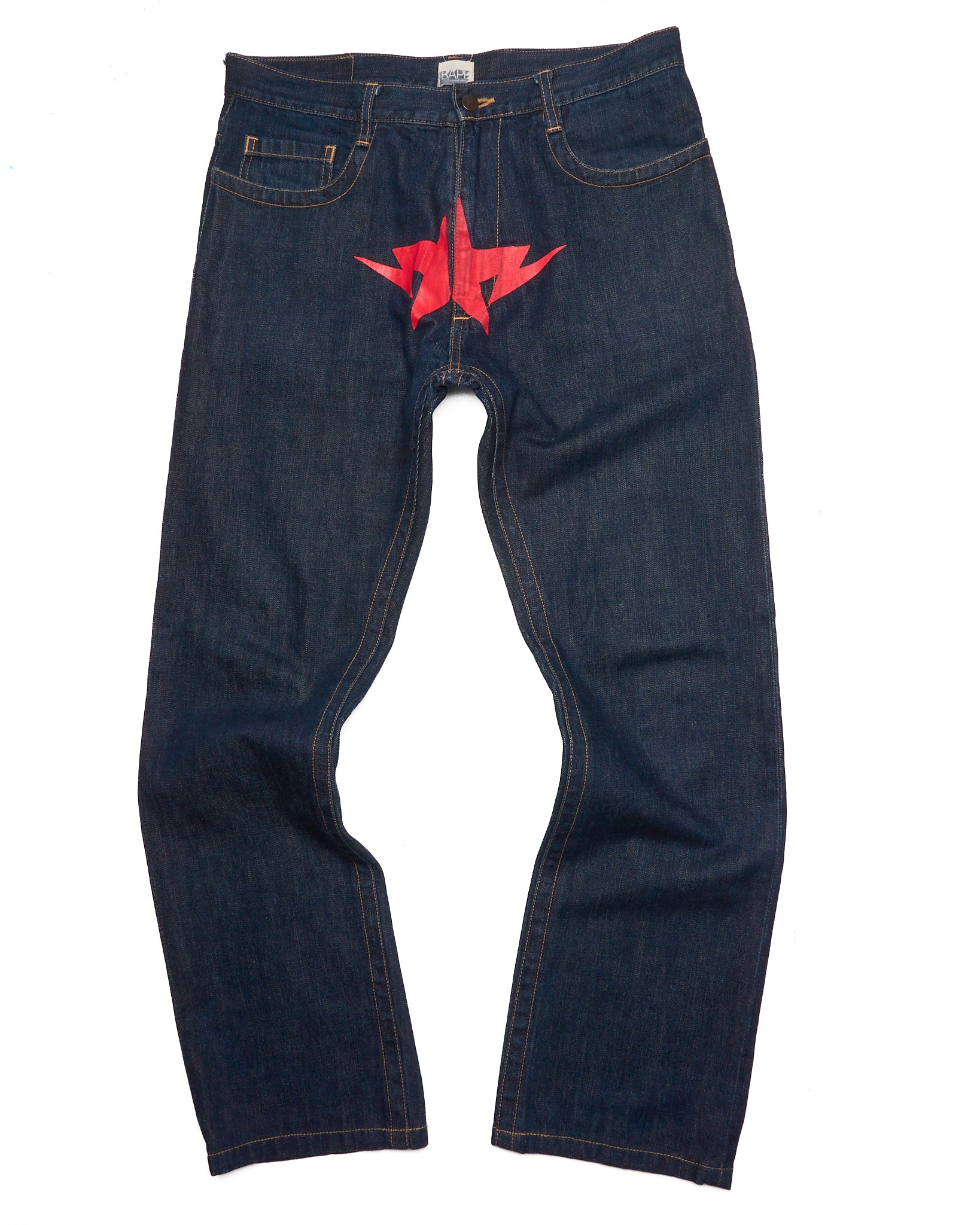 Mid 00s BAPE Red Sta Jeans