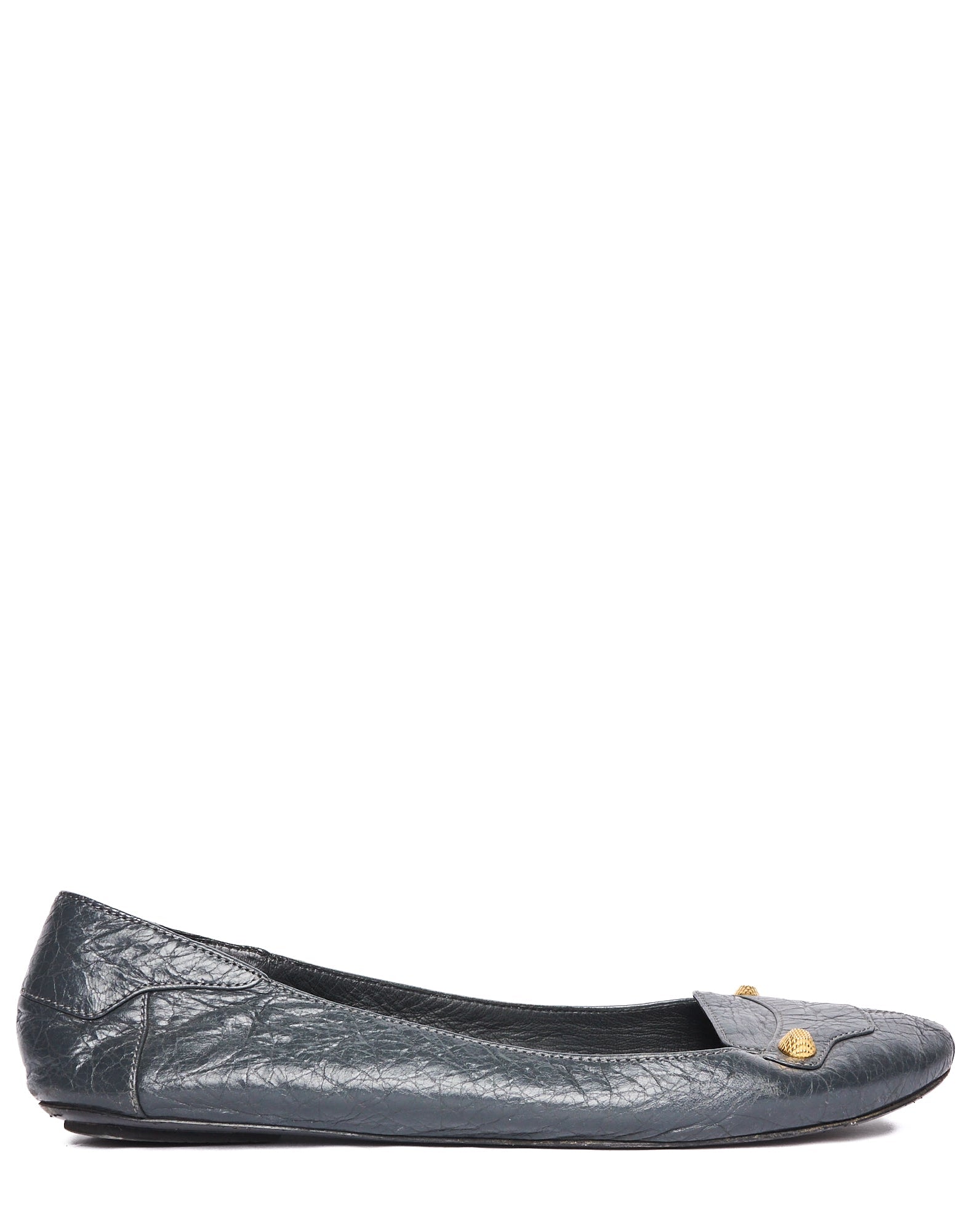Mid 00s Balenciaga Arena Classic Black Leather Flats