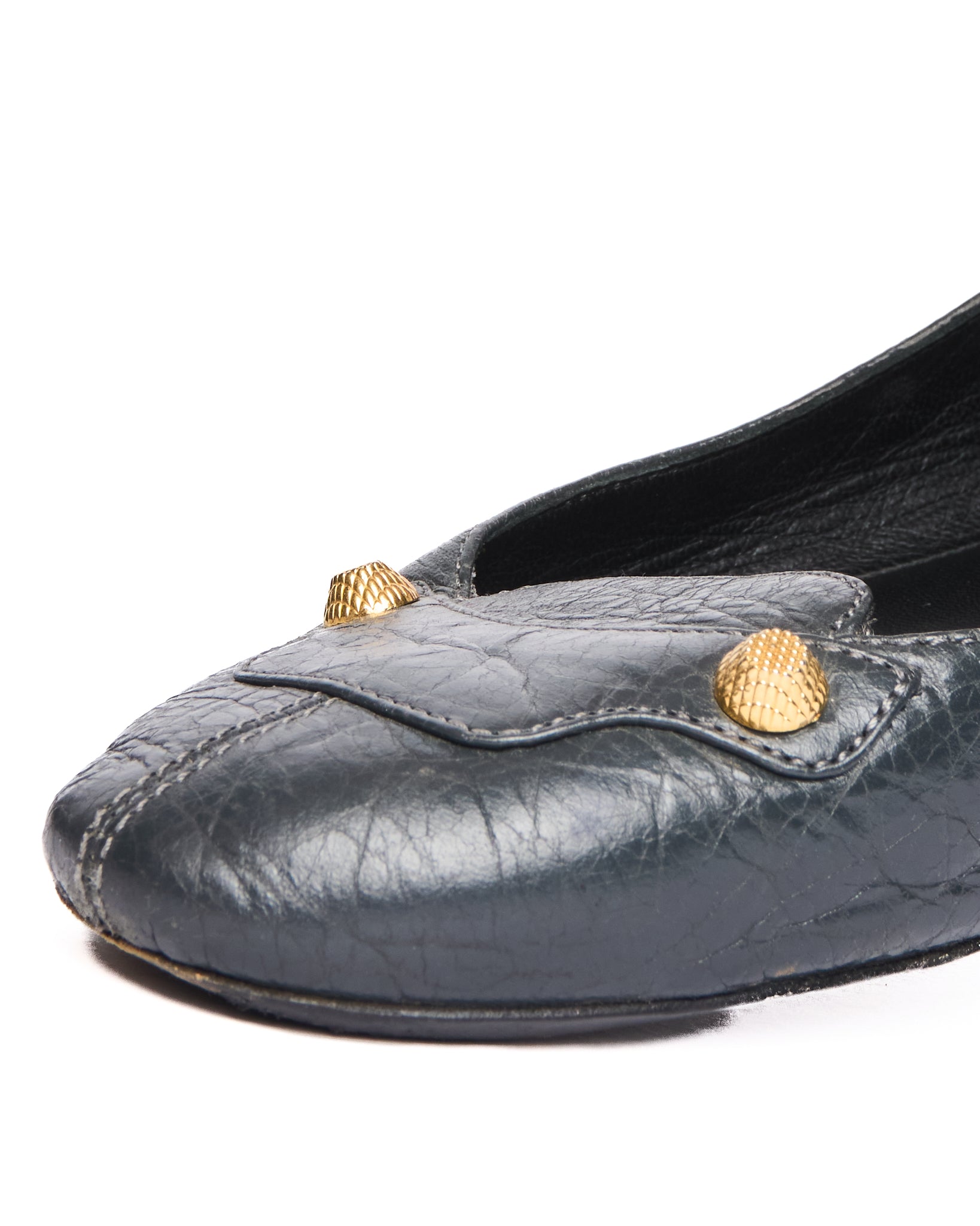 Mid 00s Balenciaga Arena Classic Black Leather Flats