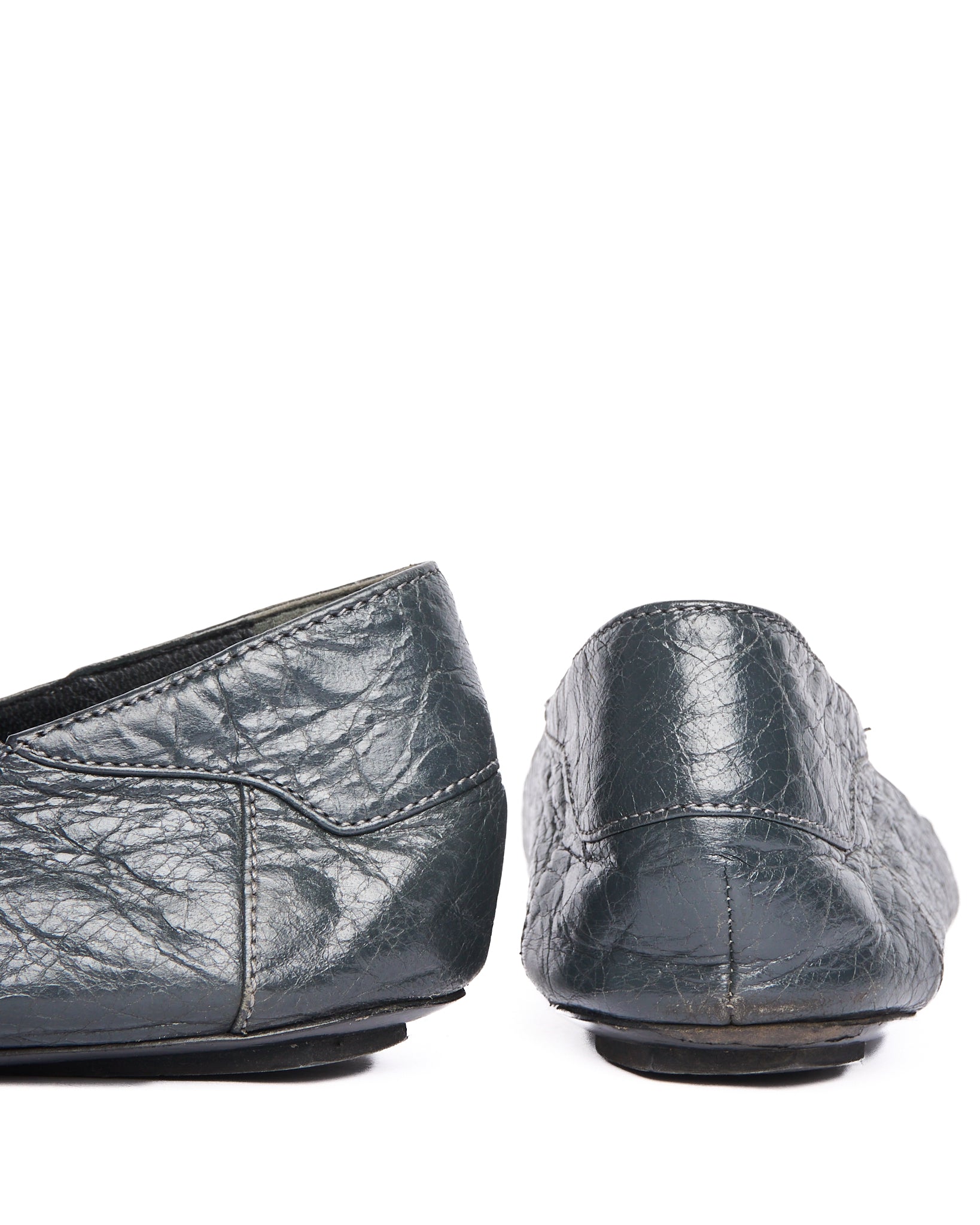 Mid 00s Balenciaga Arena Classic Black Leather Flats