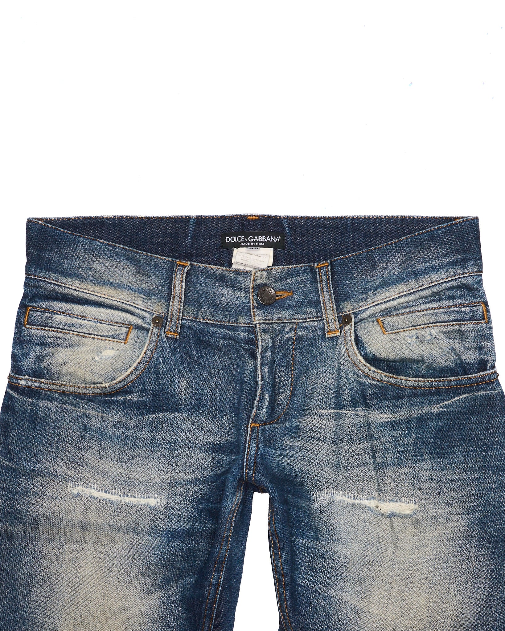 Mid 00s Dolce & Gabbana Distressed Blue Denim