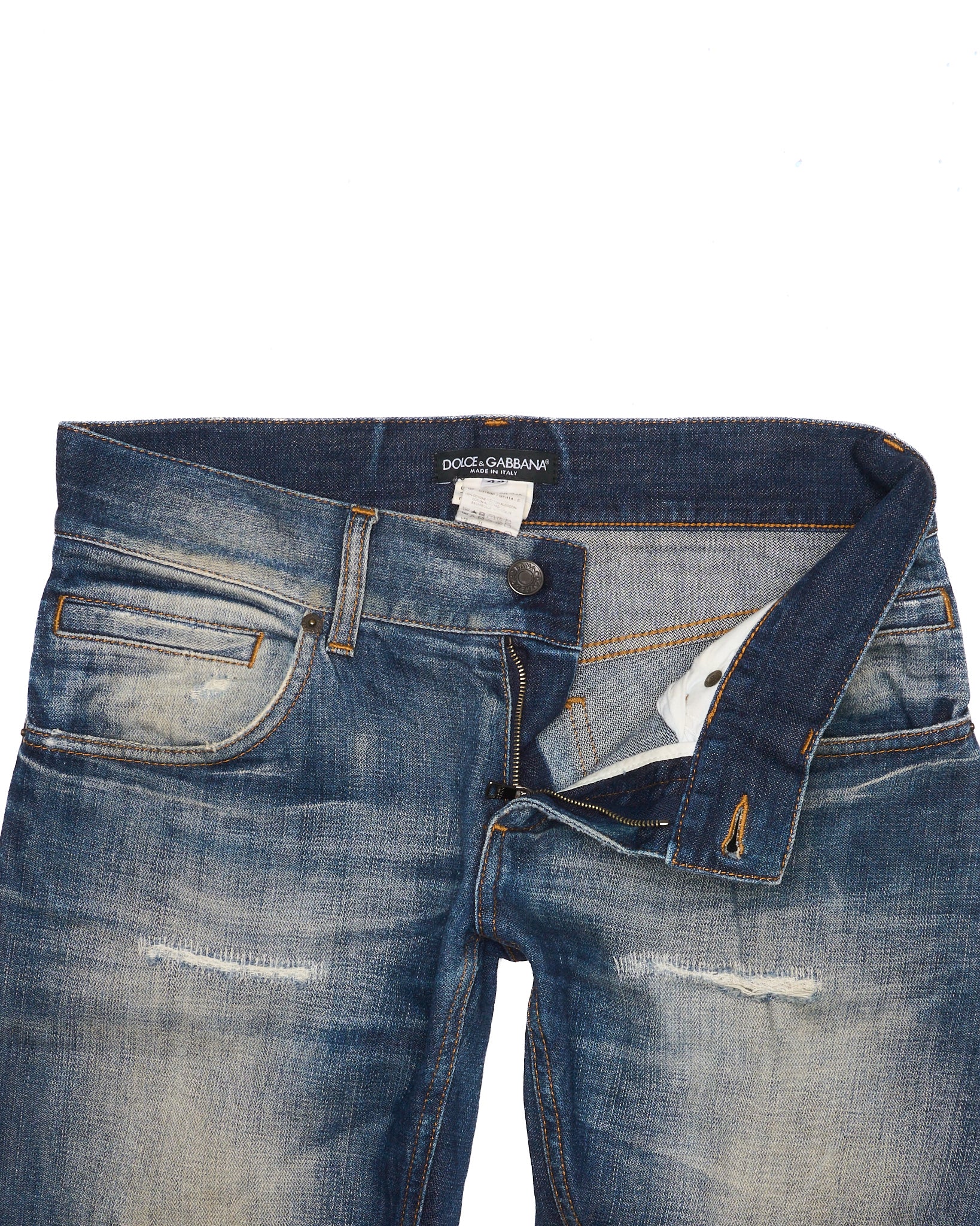 Mid 00s Dolce & Gabbana Distressed Blue Denim