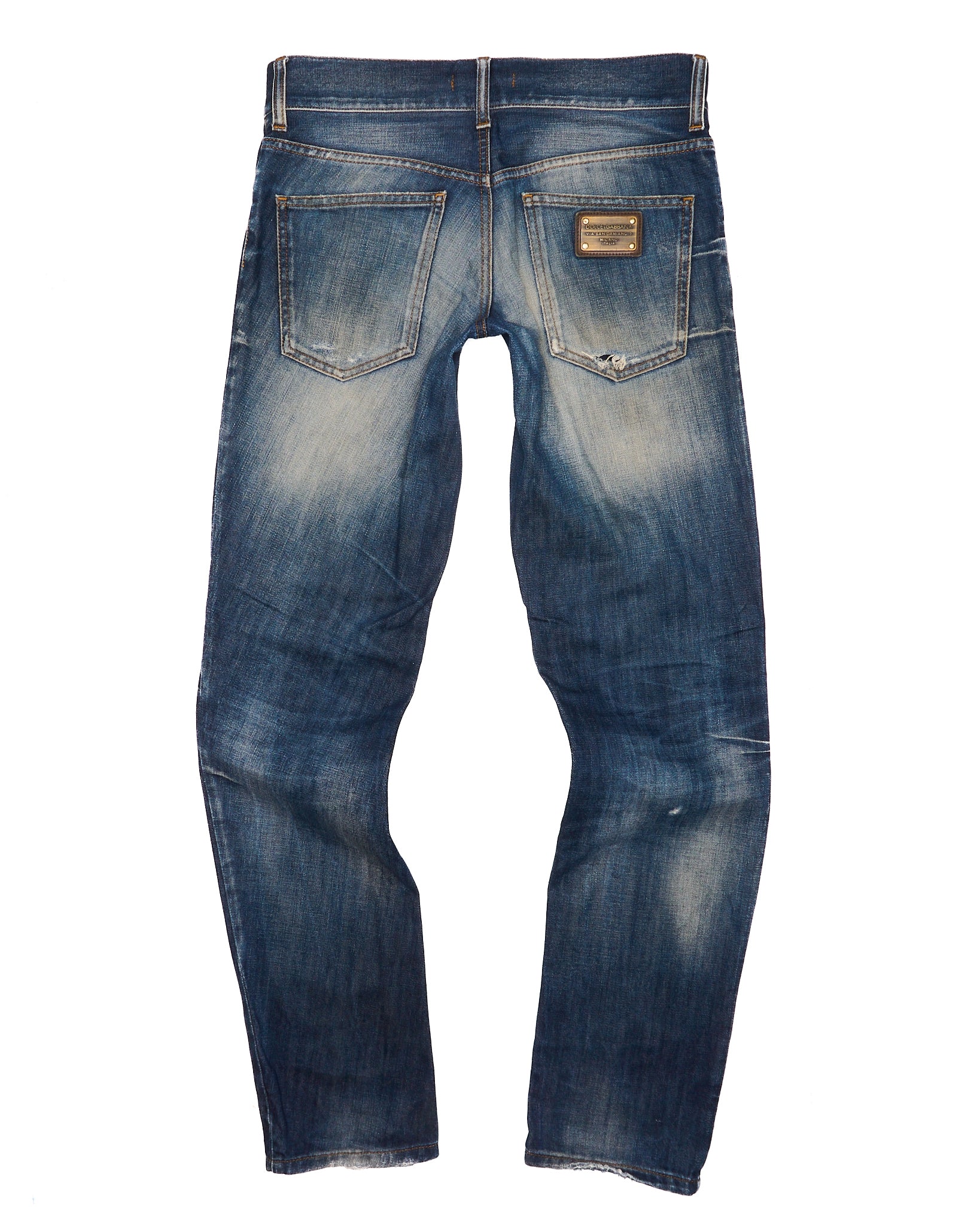 Mid 00s Dolce & Gabbana Distressed Blue Denim – Garment Service