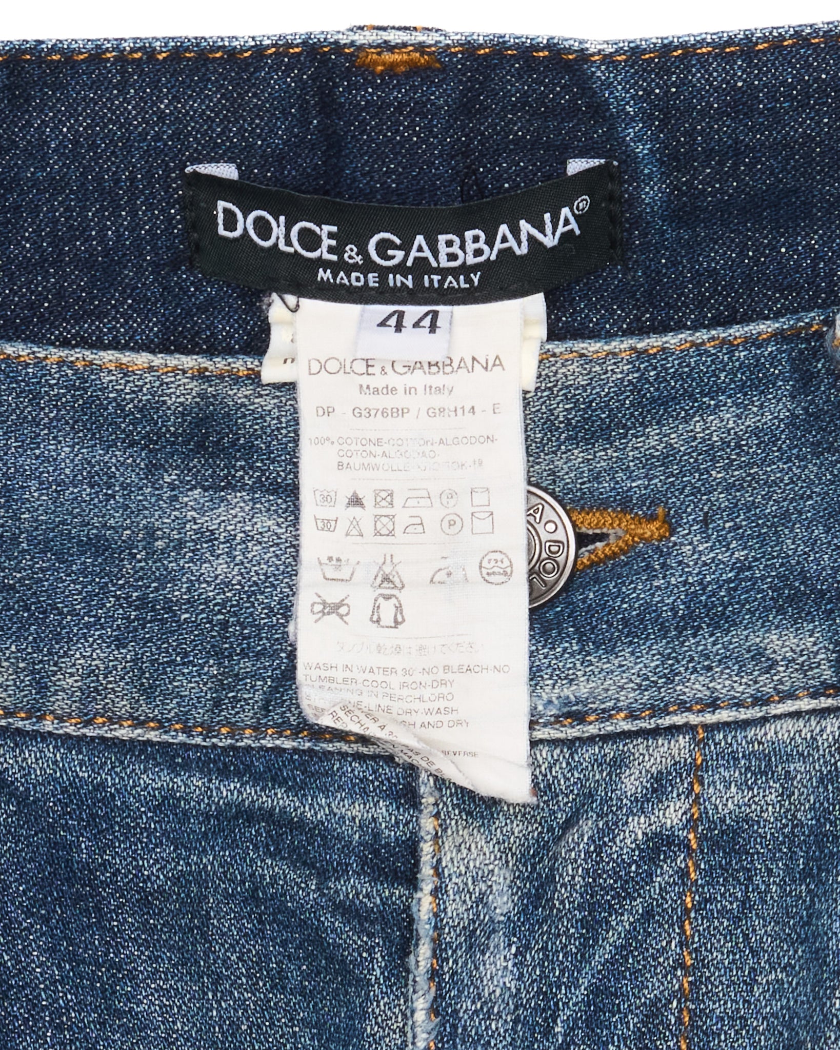 Mid 00s Dolce & Gabbana Distressed Blue Denim