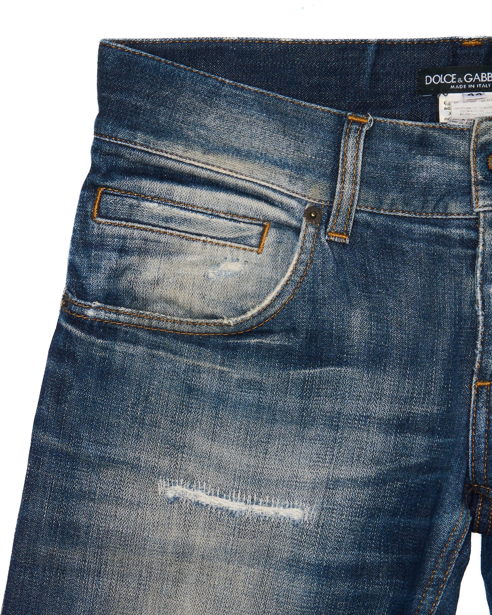 Mid 00s Dolce & Gabbana Distressed Blue Denim