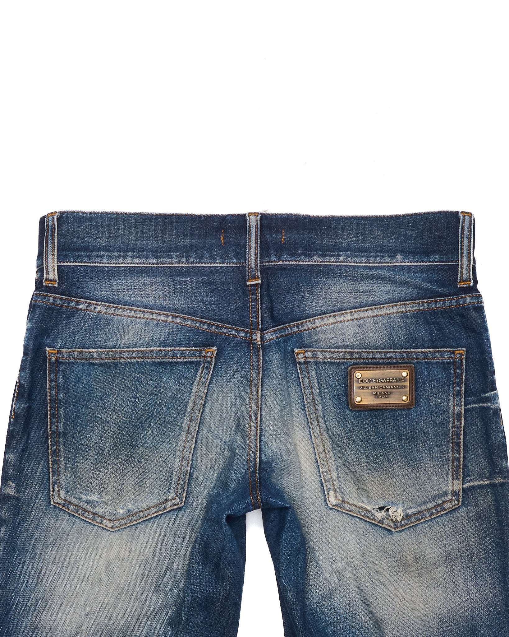 Mid 00s Dolce & Gabbana Distressed Blue Denim