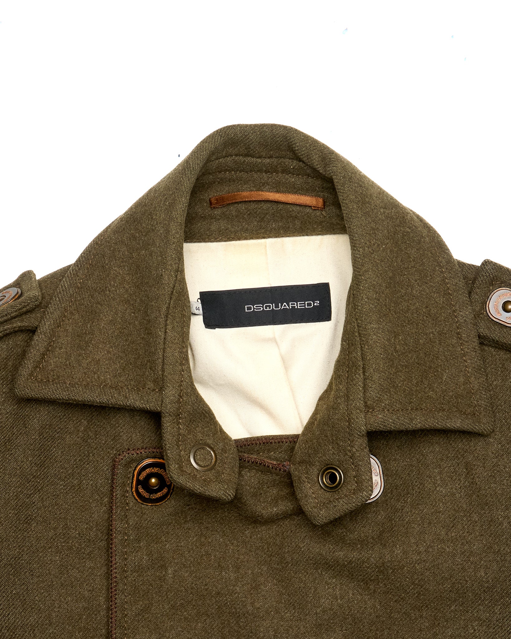 Mid 00s Dsquared Military Style Wool Coat
