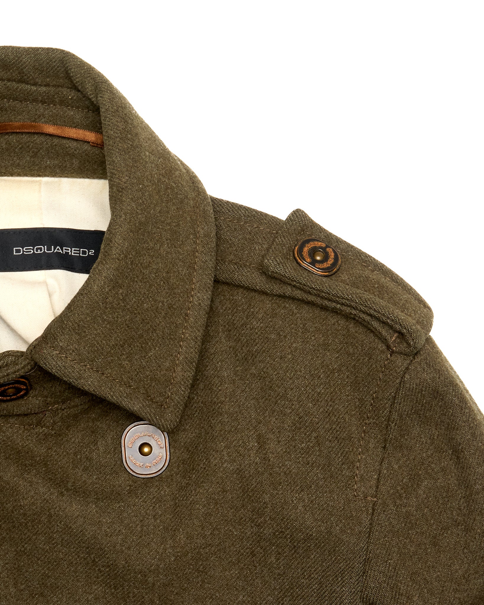 Mid 00s Dsquared Military Style Wool Coat