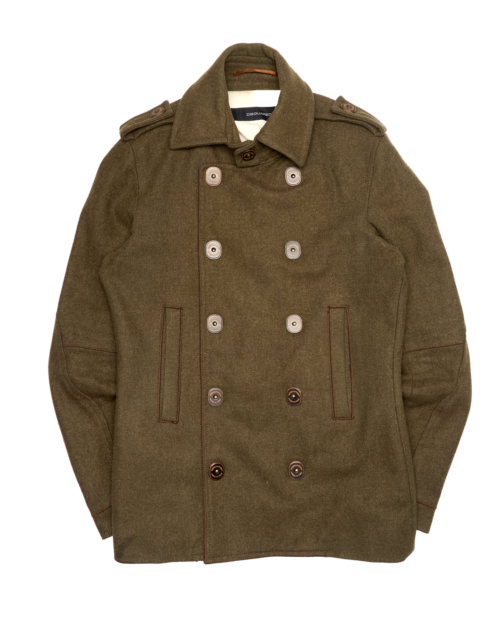 Mid 00s Dsquared Military Style Wool Coat