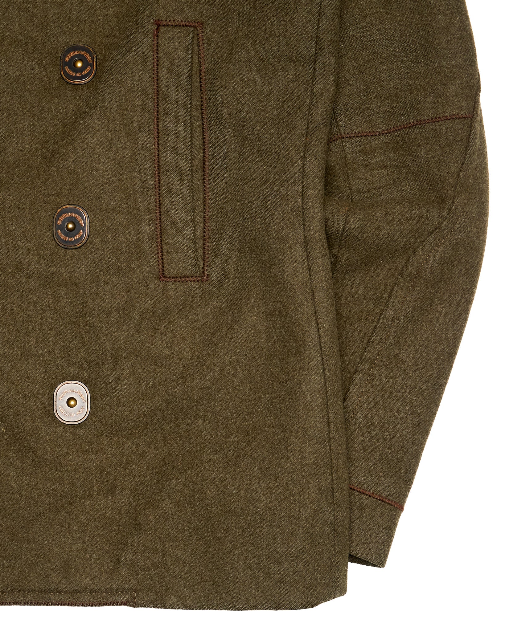 Mid 00s Dsquared Military Style Wool Coat