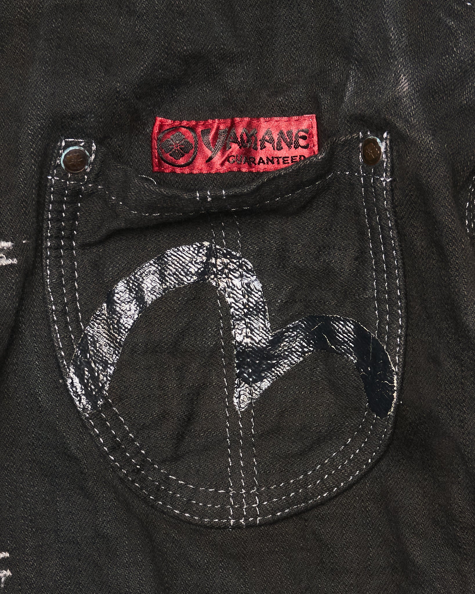 Mid 00s EVISU YAMANE Hand-Paint Seagull Type I Black Selvedge Denim Jacket