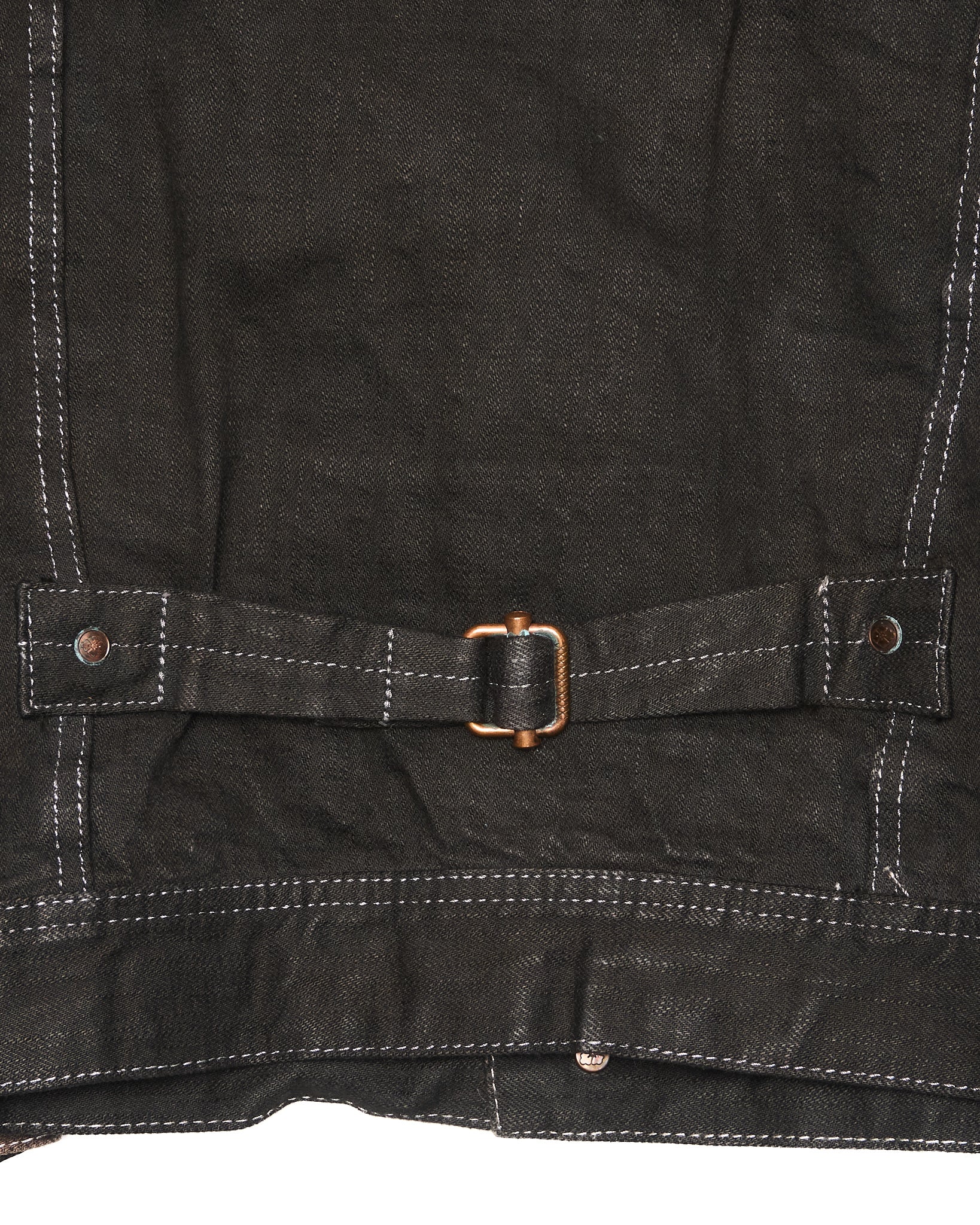 Mid 00s EVISU YAMANE Hand-Paint Seagull Type I Black Selvedge Denim Jacket