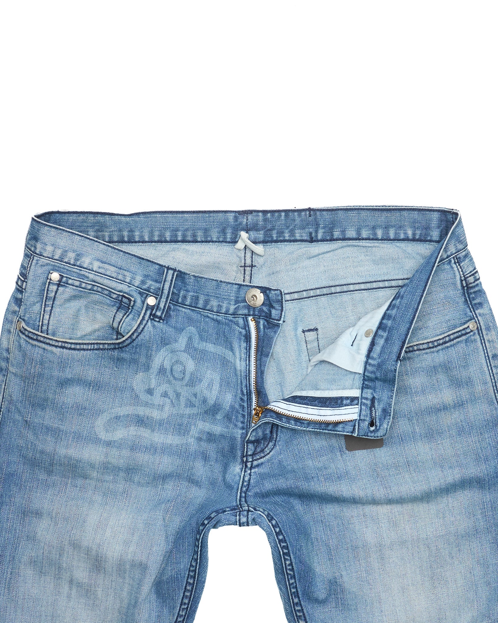 Mid 00s Ice Cream Ghost Print Running Dog Lightwash Jeans