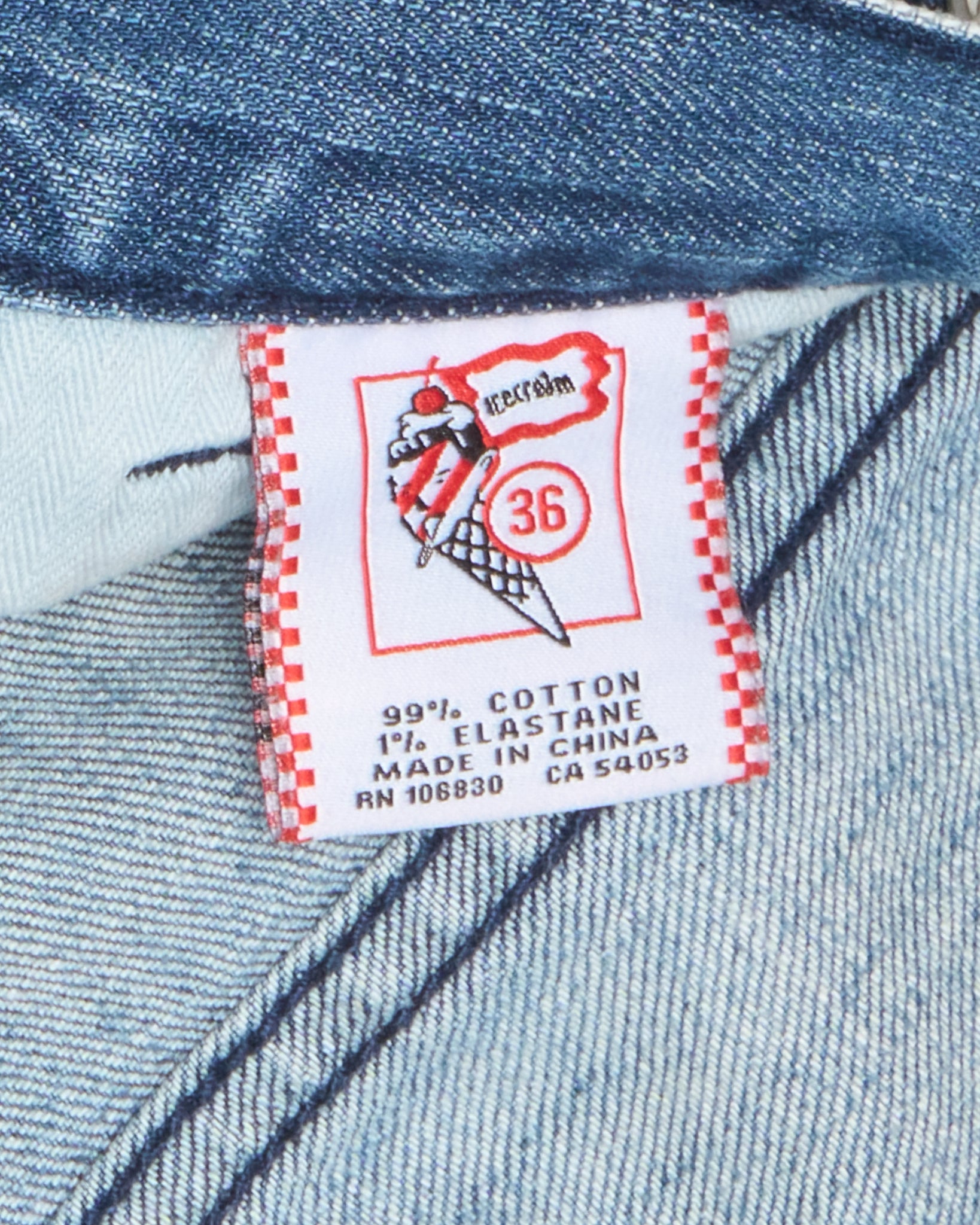 Mid 00s Ice Cream Ghost Print Running Dog Lightwash Jeans