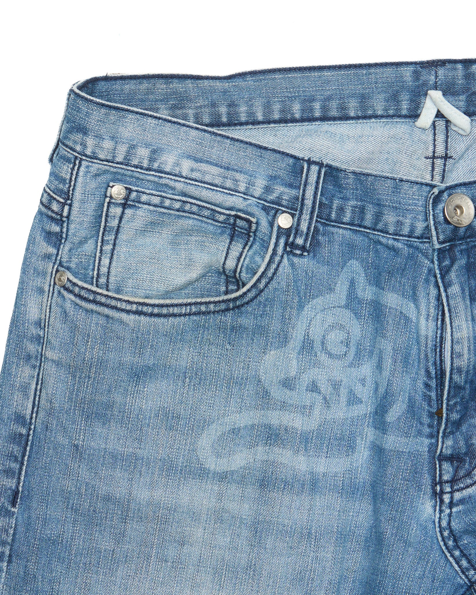Mid 00s Ice Cream Ghost Print Running Dog Lightwash Jeans