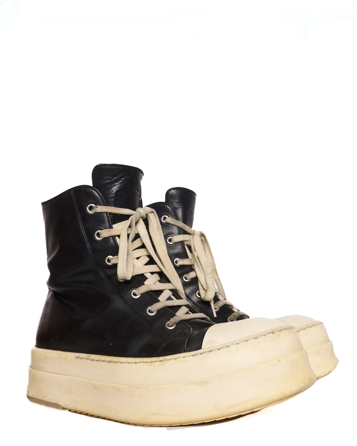 S/S24 Rick Owens Mega Bumper Black/Milk Ramones Sneaker