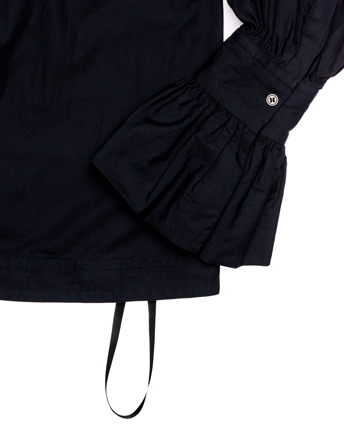 S/S18 Noir Kei Ninomiya Cotton Long Sleeve Gathered Blouse