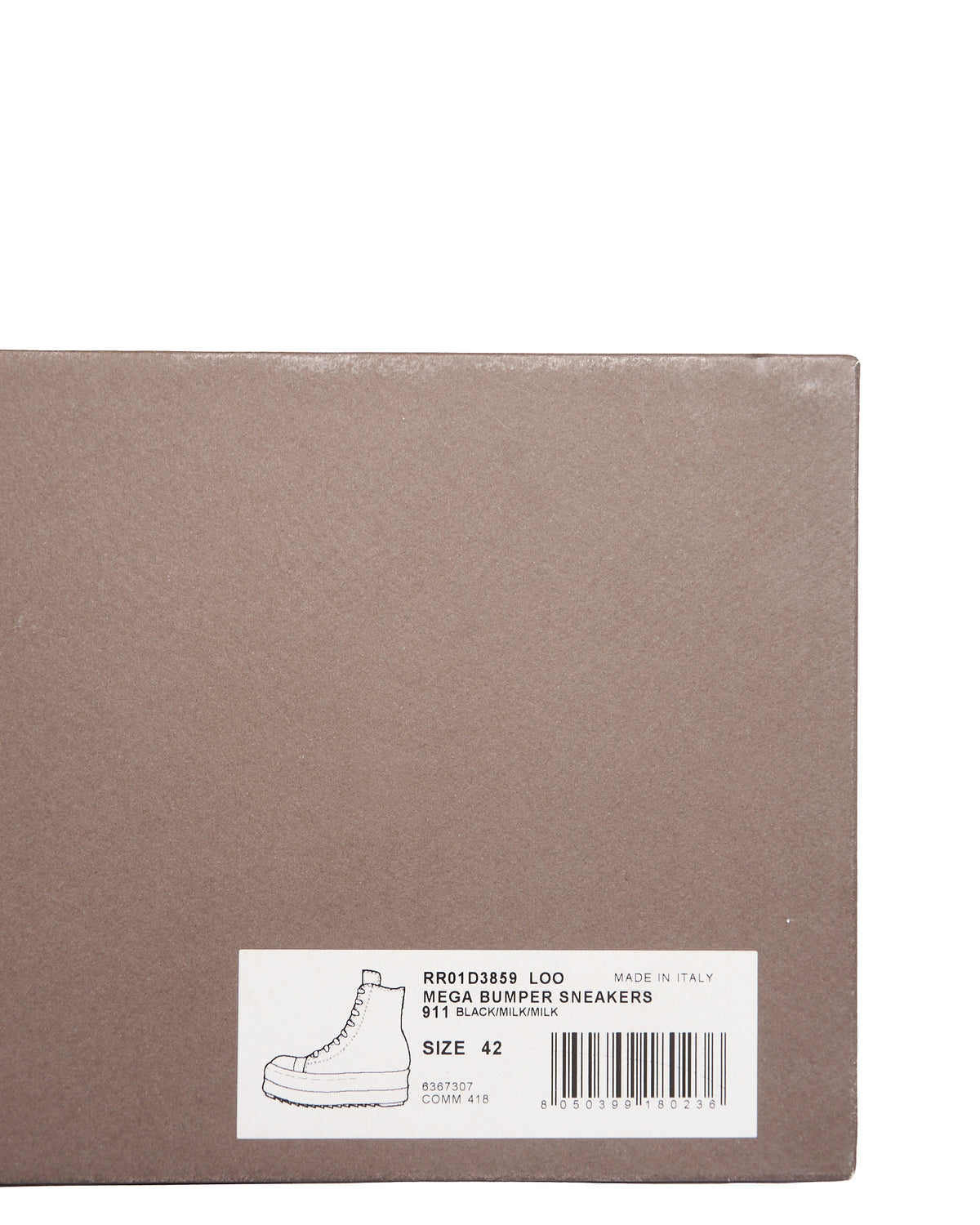 S/S24 Rick Owens Mega Bumper Black/Milk Ramones Sneaker